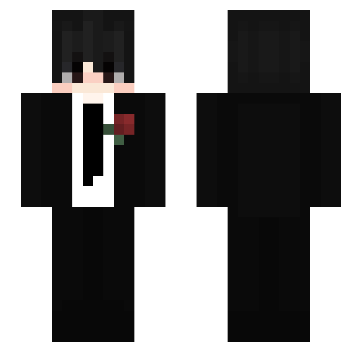 Uubu Minecraft skin, front and back view