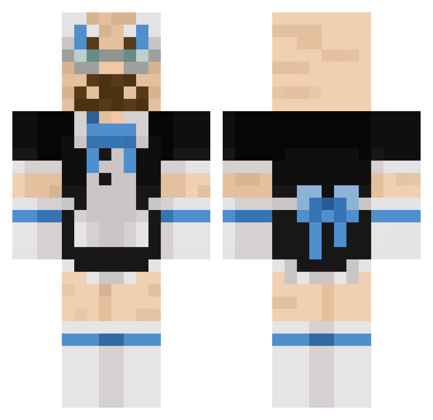 Yavaroki Minecraft skin, front and back view