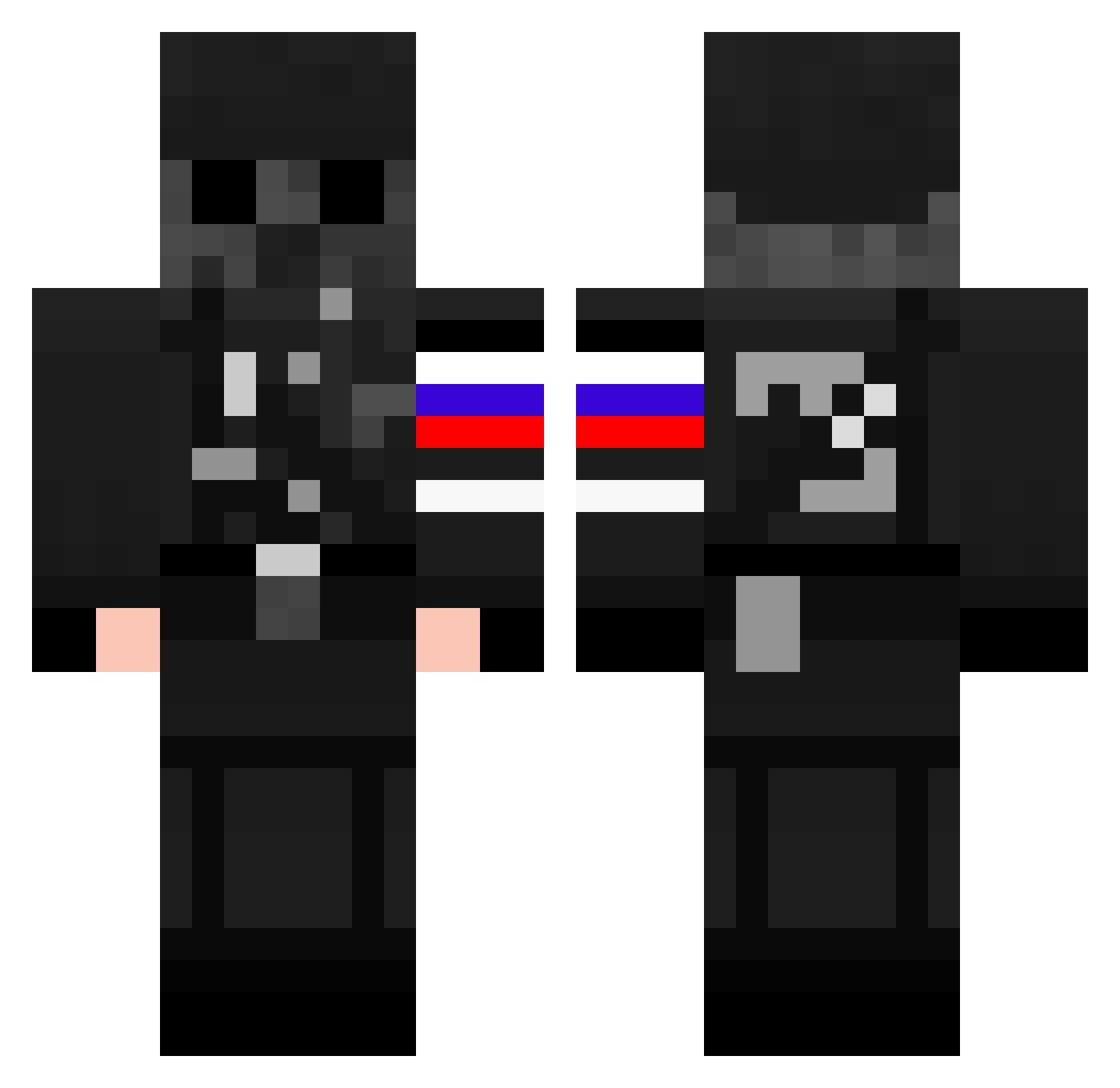 NekitPrekolchik Minecraft skin, front and back view