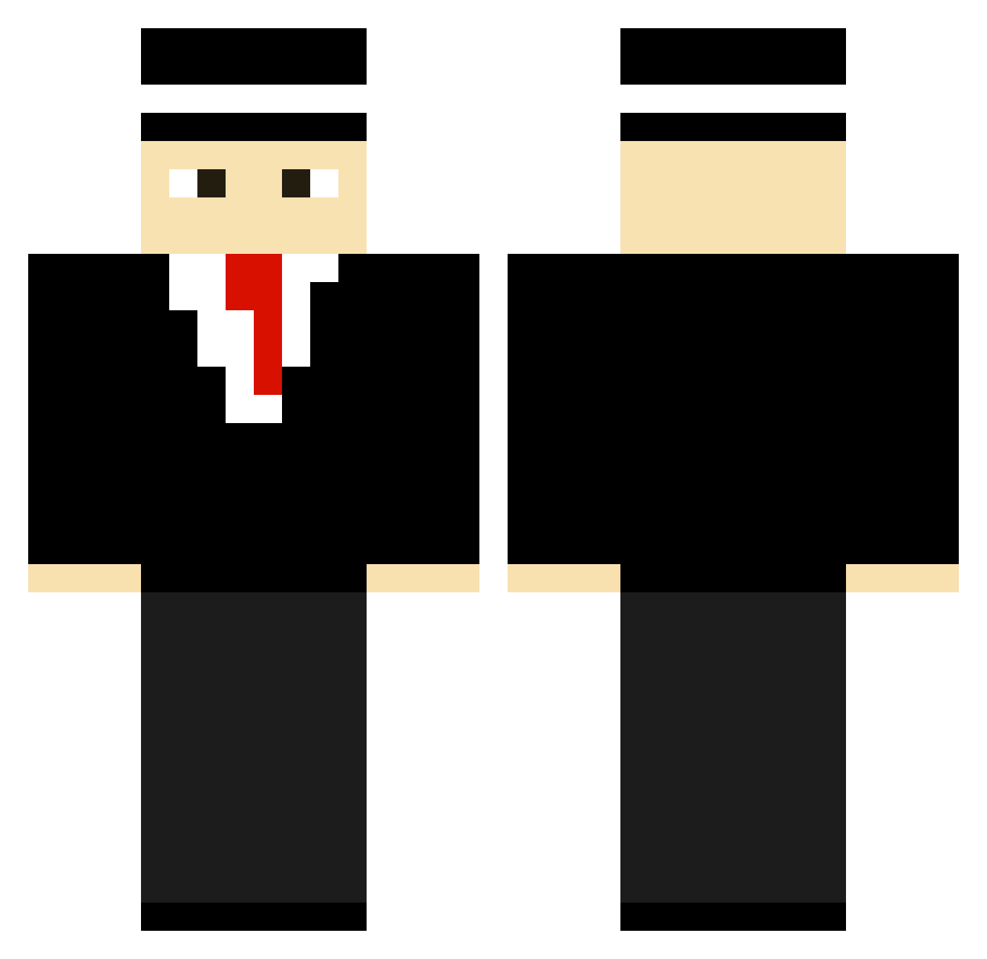 Windket Minecraft skin, front and back view