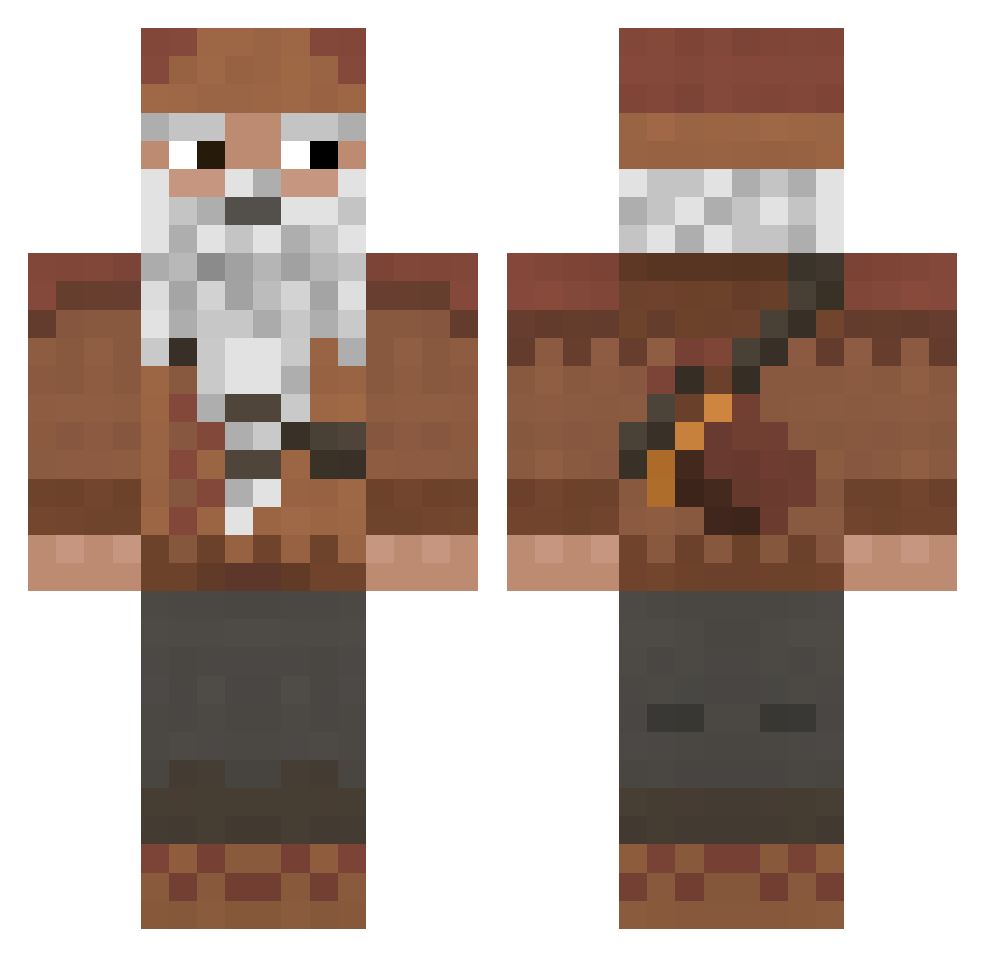 morshcs Minecraft skin, front and back view