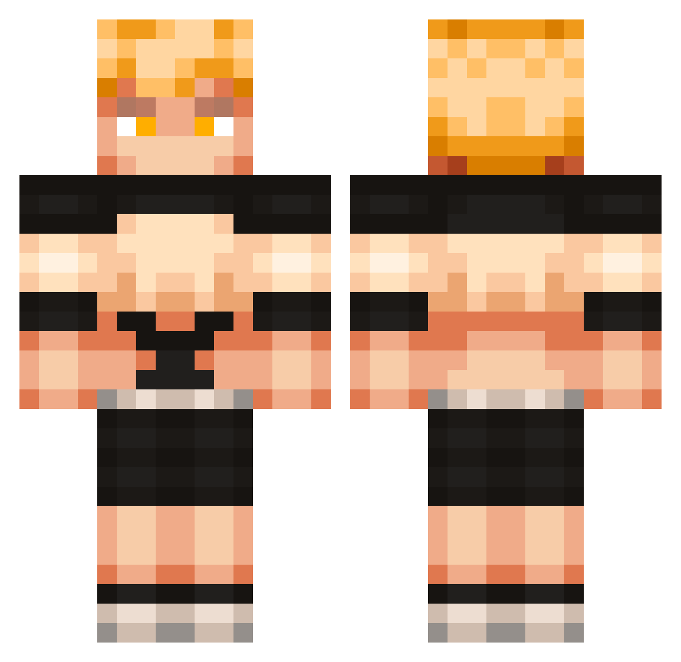 SillyTechStuff Minecraft skin, front and back view