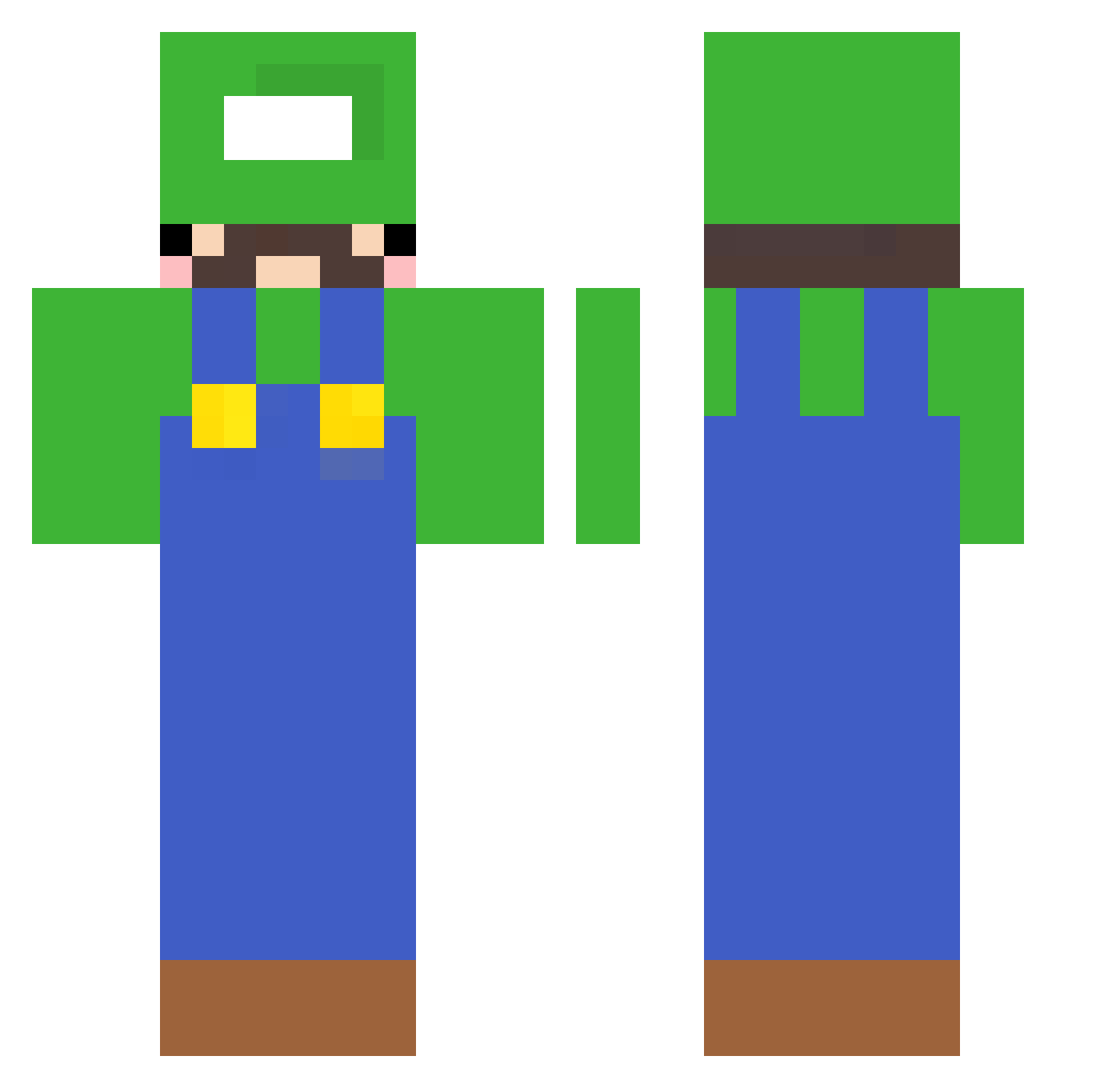JFKMan12 Minecraft skin, front and back view