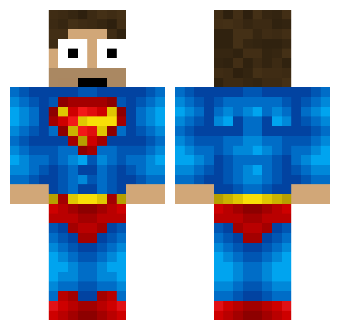 Nerwos Minecraft skin, front and back view