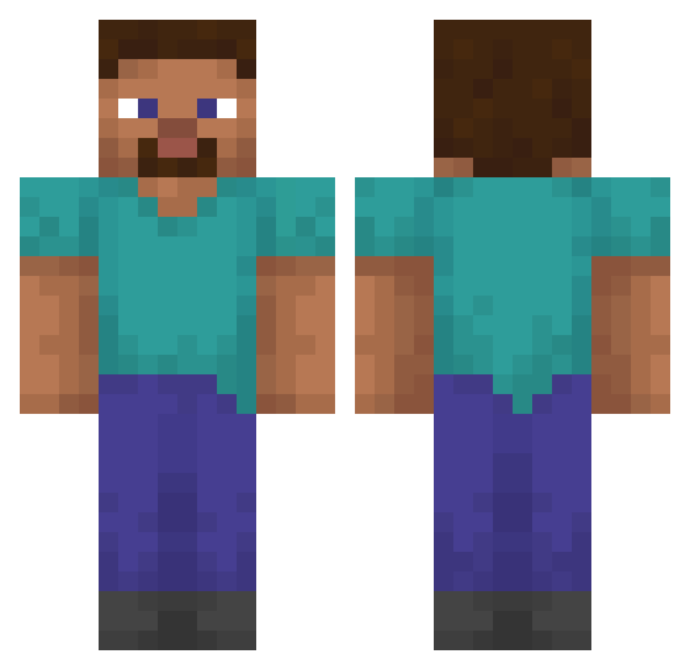 ragdiprado Minecraft skin, front and back view