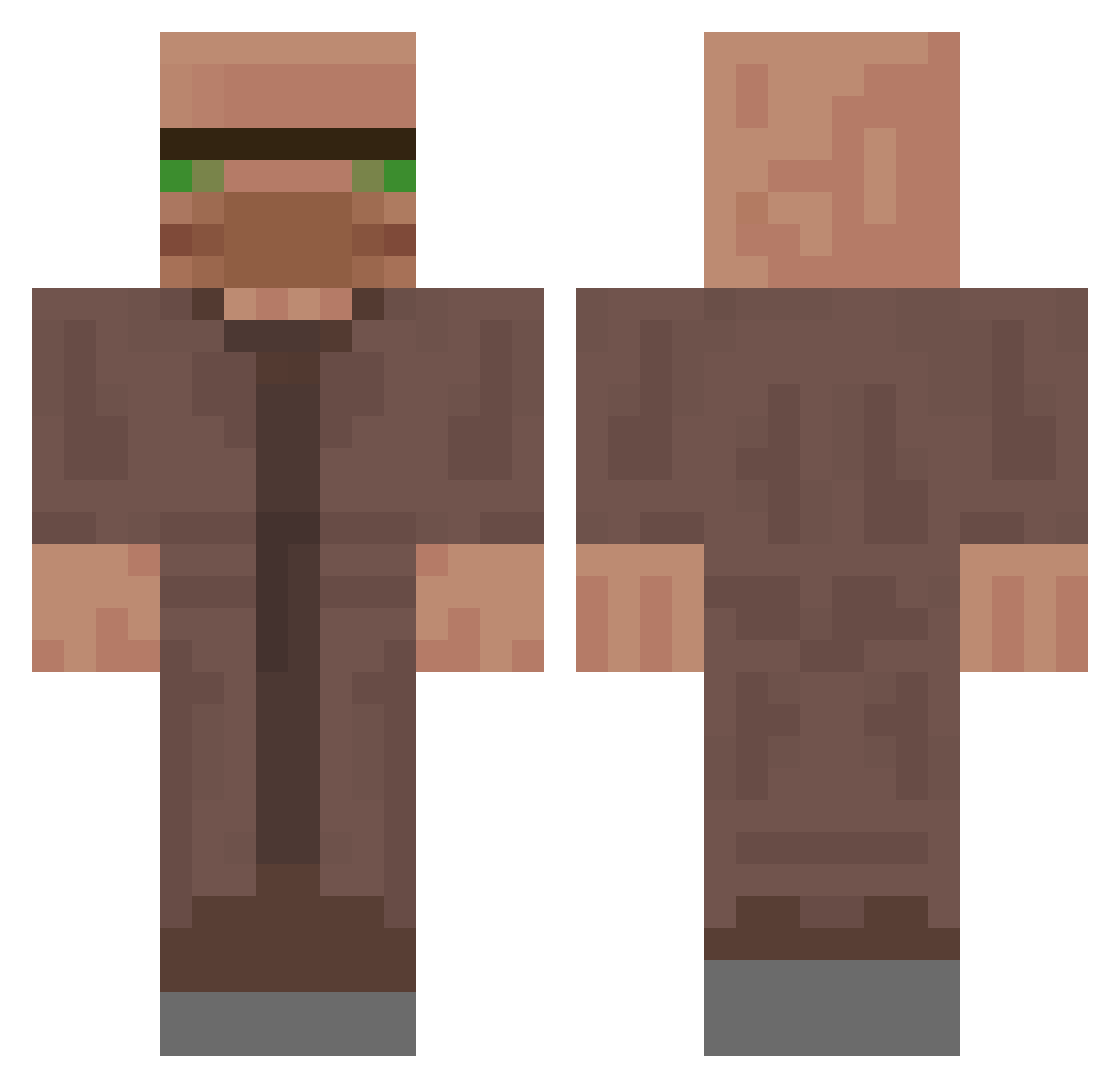 TrafishScott Minecraft skin, front and back view