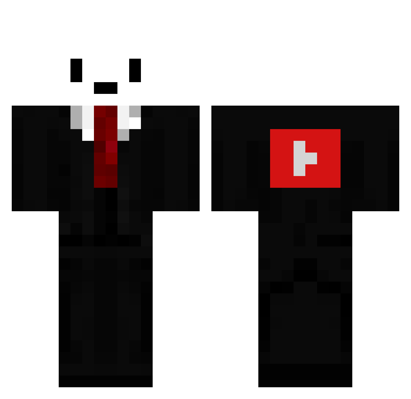 Pilotee Minecraft skin, front and back view