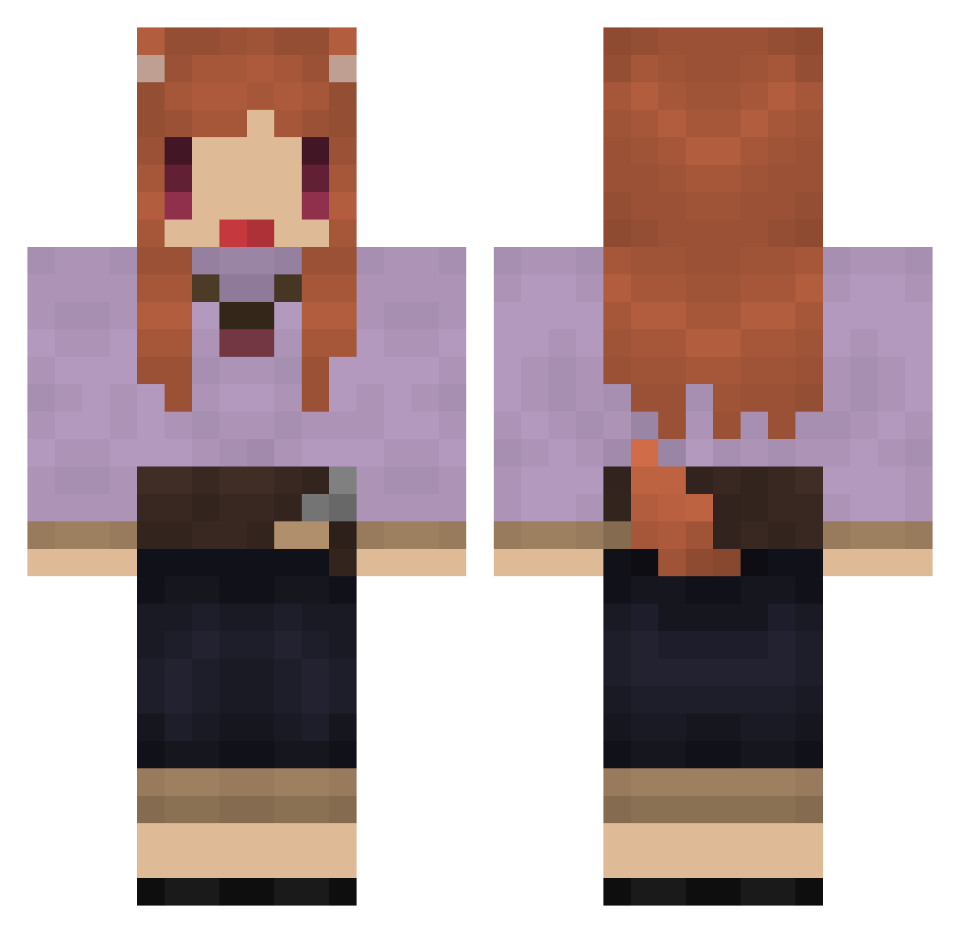 etta Minecraft skin, front and back view