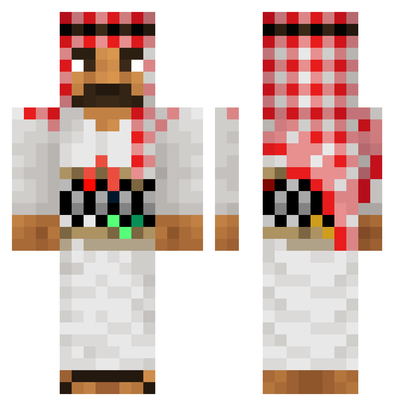 Mitzisson Minecraft skin, front and back view