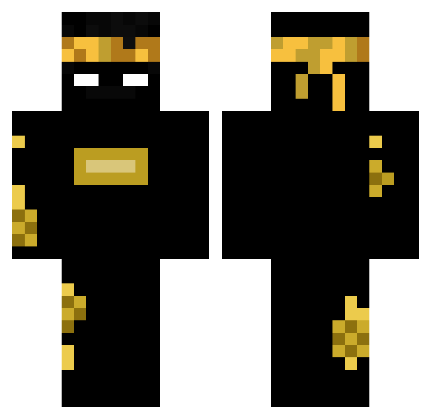 PPSSCC Minecraft skin, front and back view
