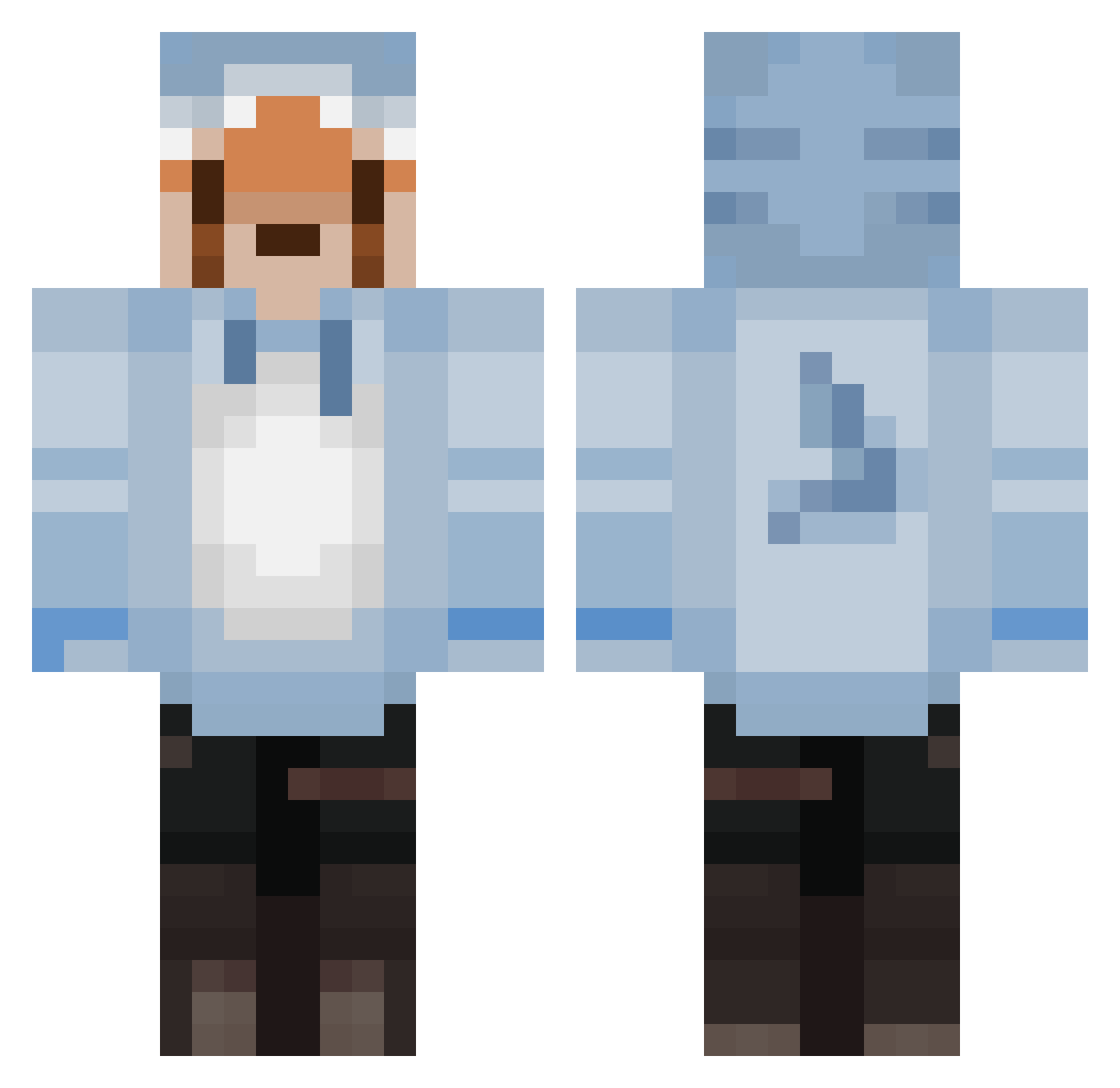 Singular_Mangos Minecraft skin, front and back view