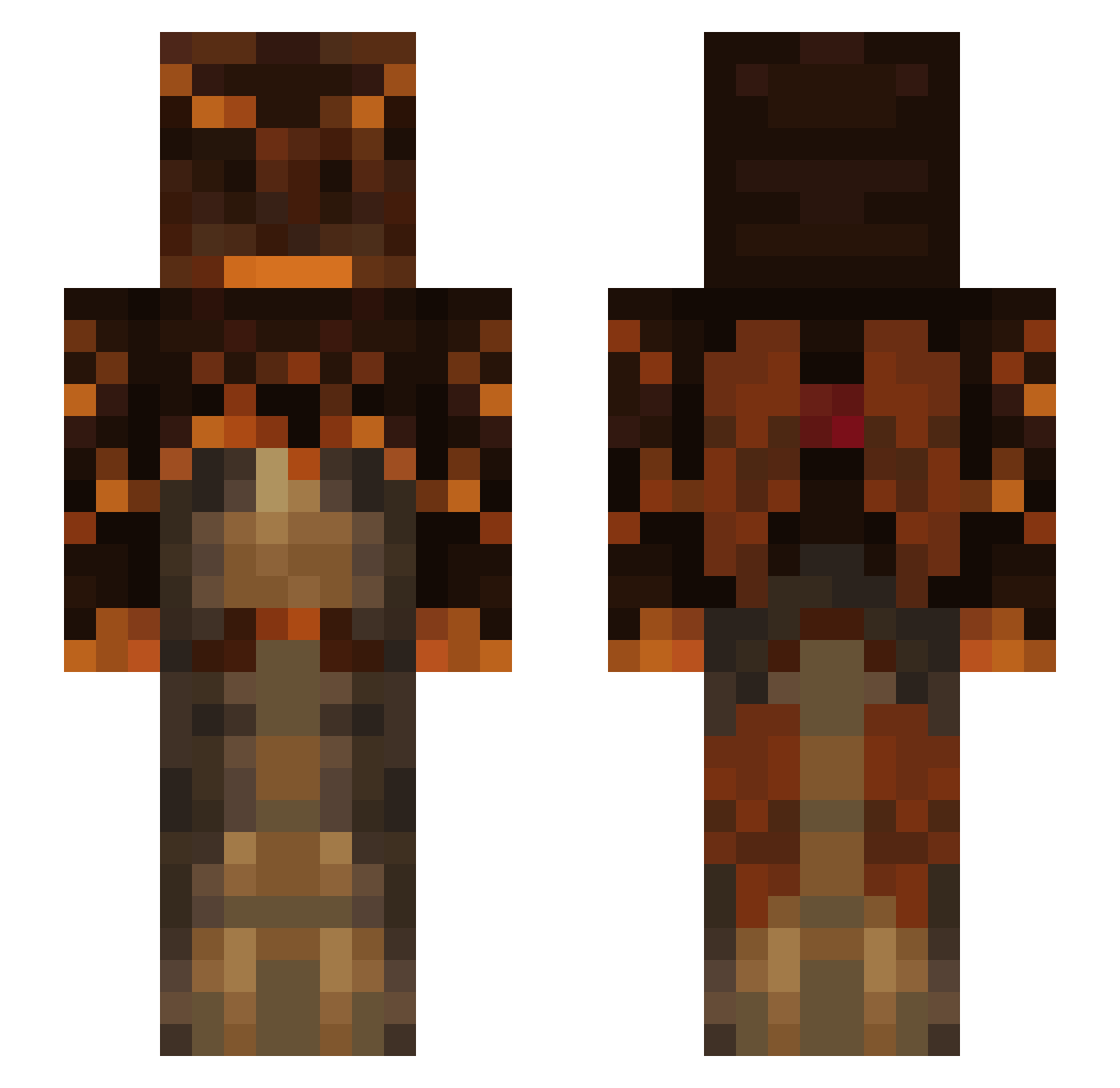 Eloquenceology Minecraft skin, front and back view