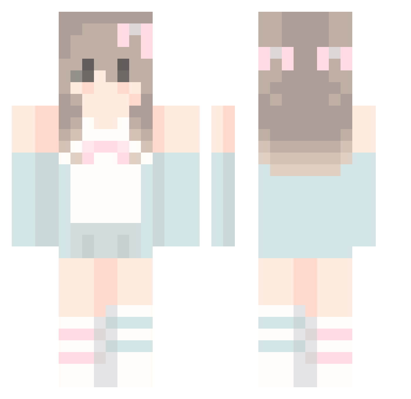 quittheinternet Minecraft skin, front and back view