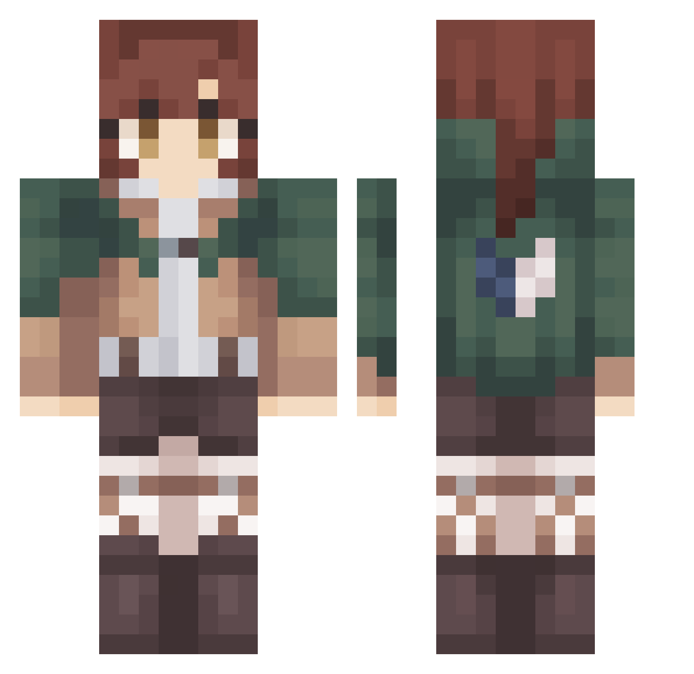 saraiibee Minecraft skin, front and back view