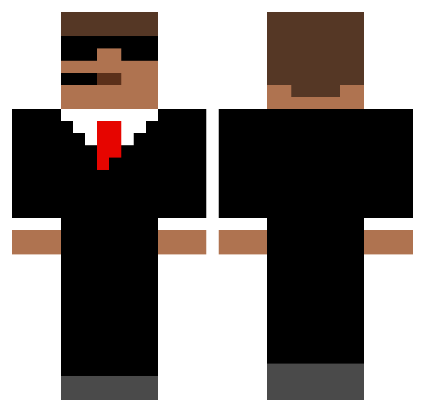 LUCCXGO Minecraft skin, front and back view
