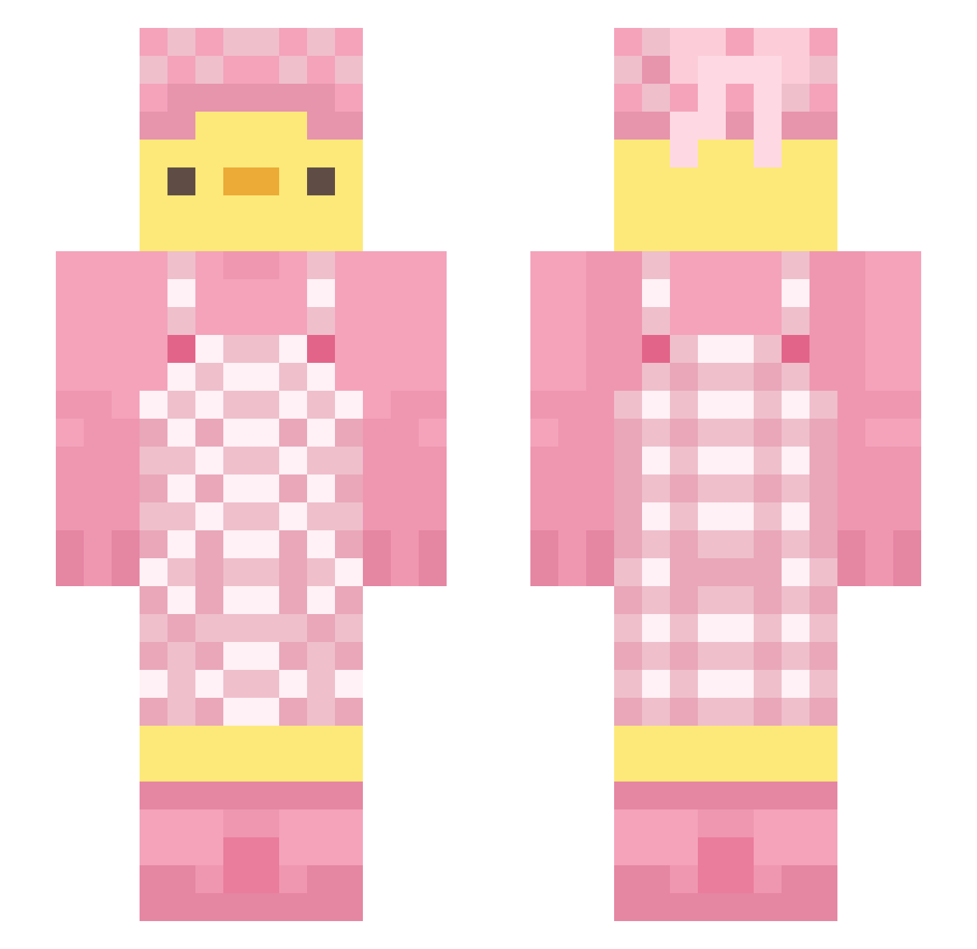 snazzykenz Minecraft skin, front and back view