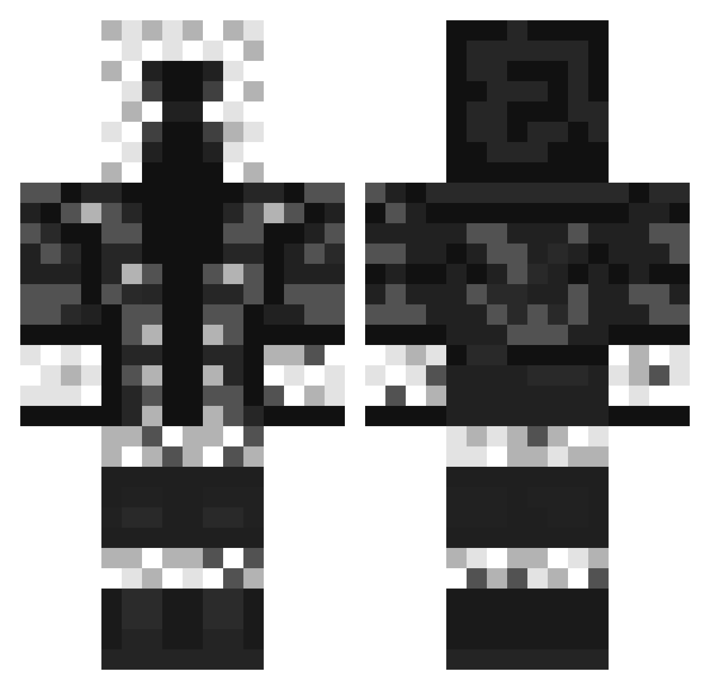 Hepbuz Minecraft skin, front and back view