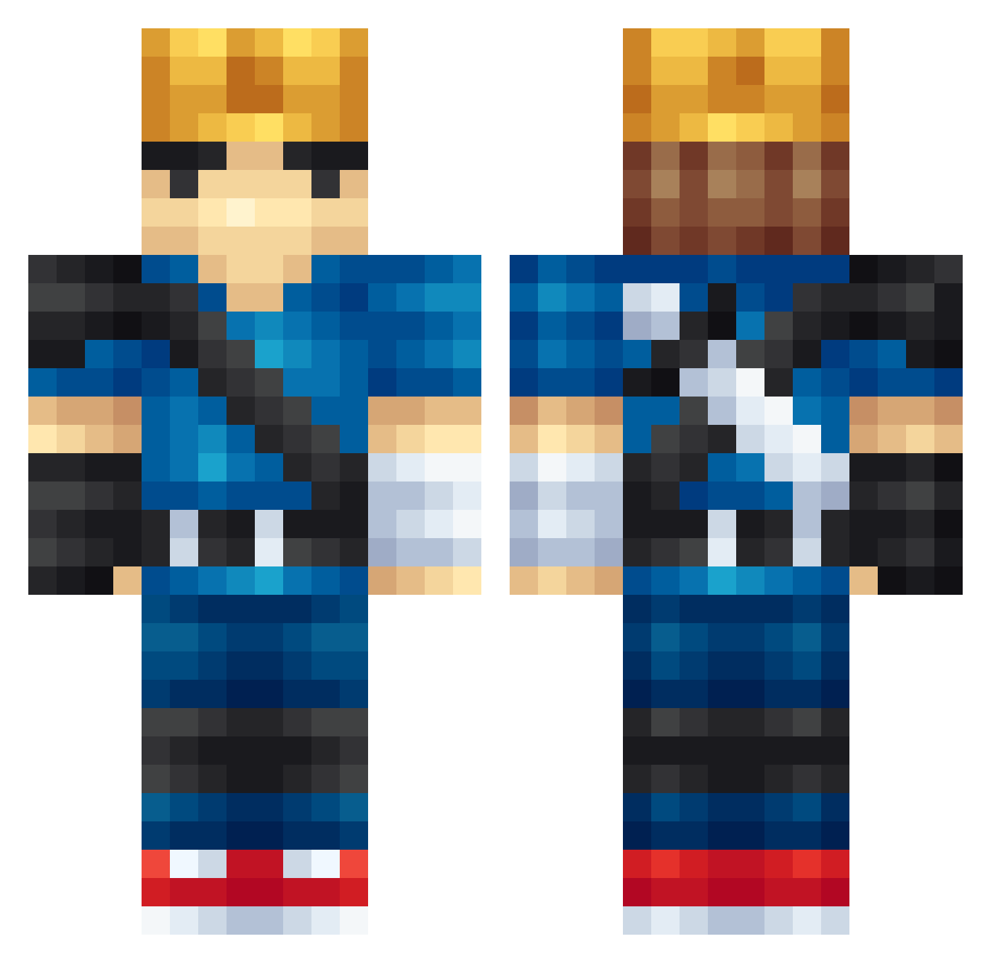 MyAltAccountGG Minecraft skin, front and back view