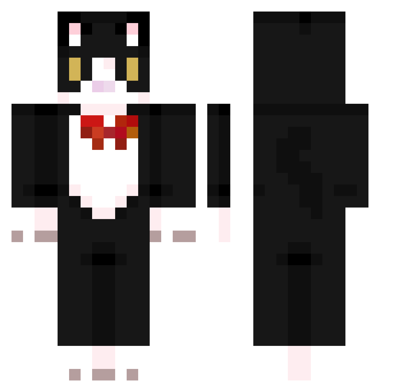 zxws Minecraft skin, front and back view