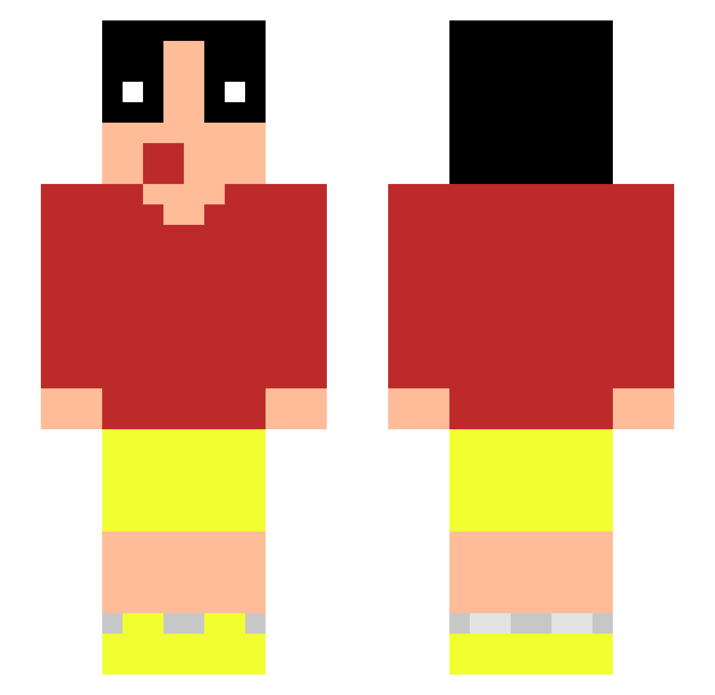 skiqme Minecraft skin, front and back view