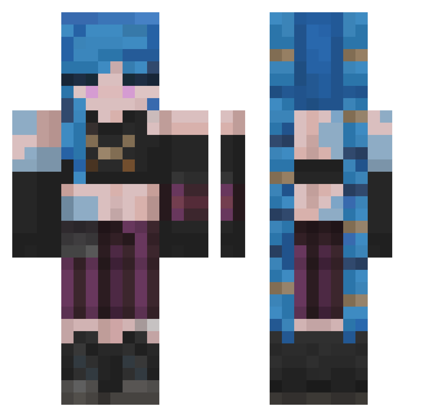 Haku_5 Minecraft skin, front and back view