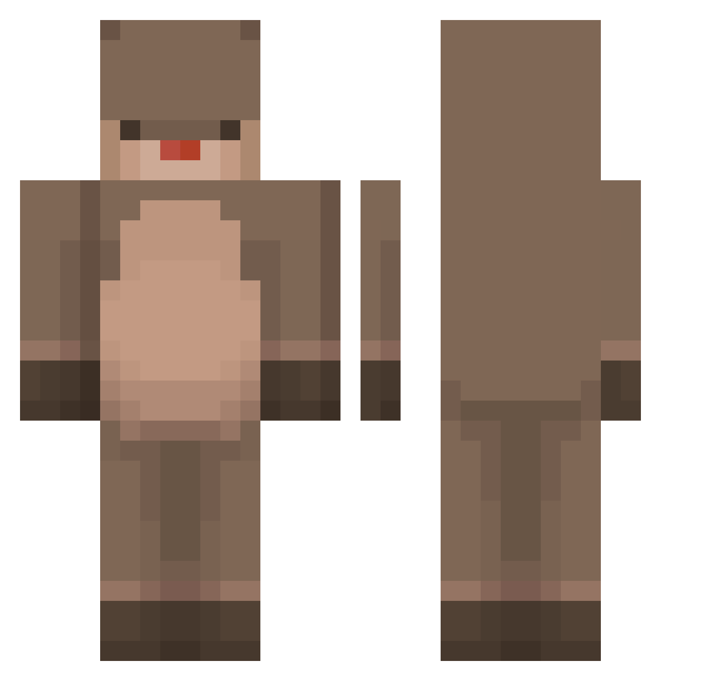 Jyup2 Minecraft skin, front and back view