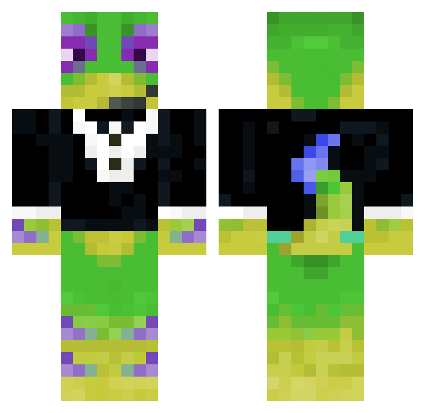 Omega_Merk Minecraft skin, front and back view