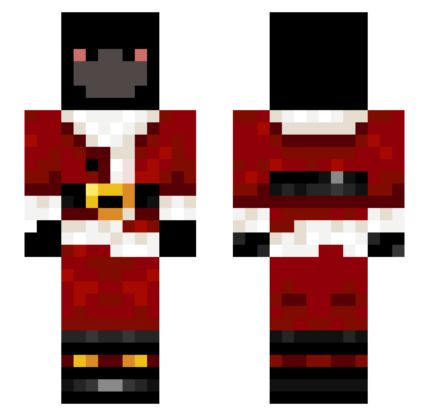 rebuking Minecraft skin, front and back view
