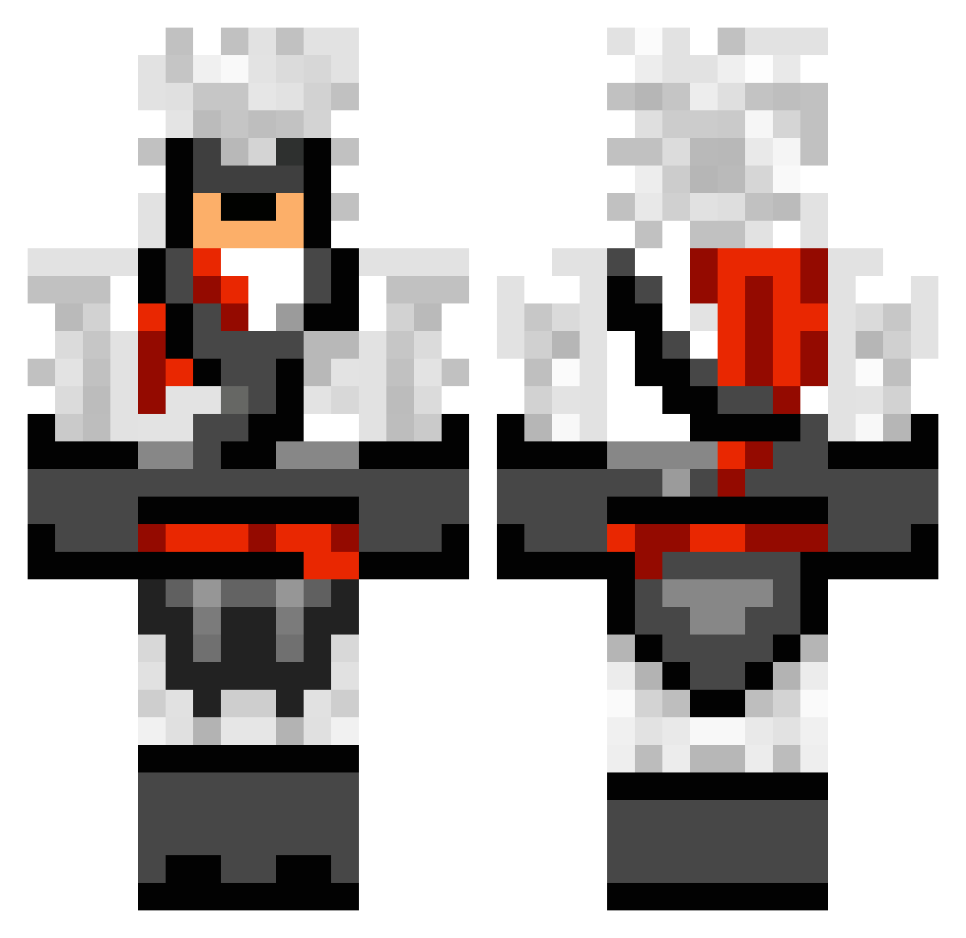 outadd Minecraft skin, front and back view