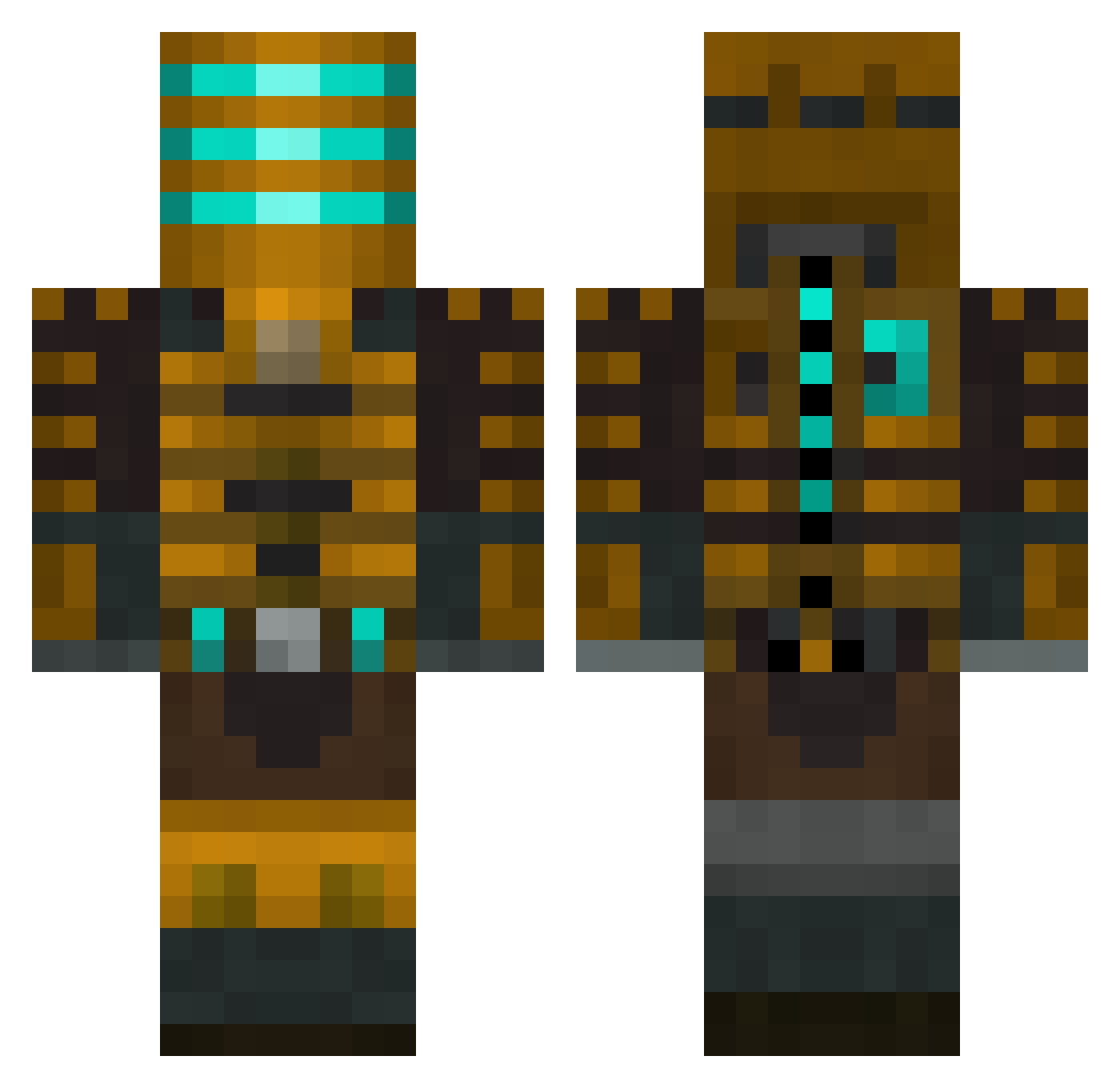 Referrals Minecraft skin, front and back view