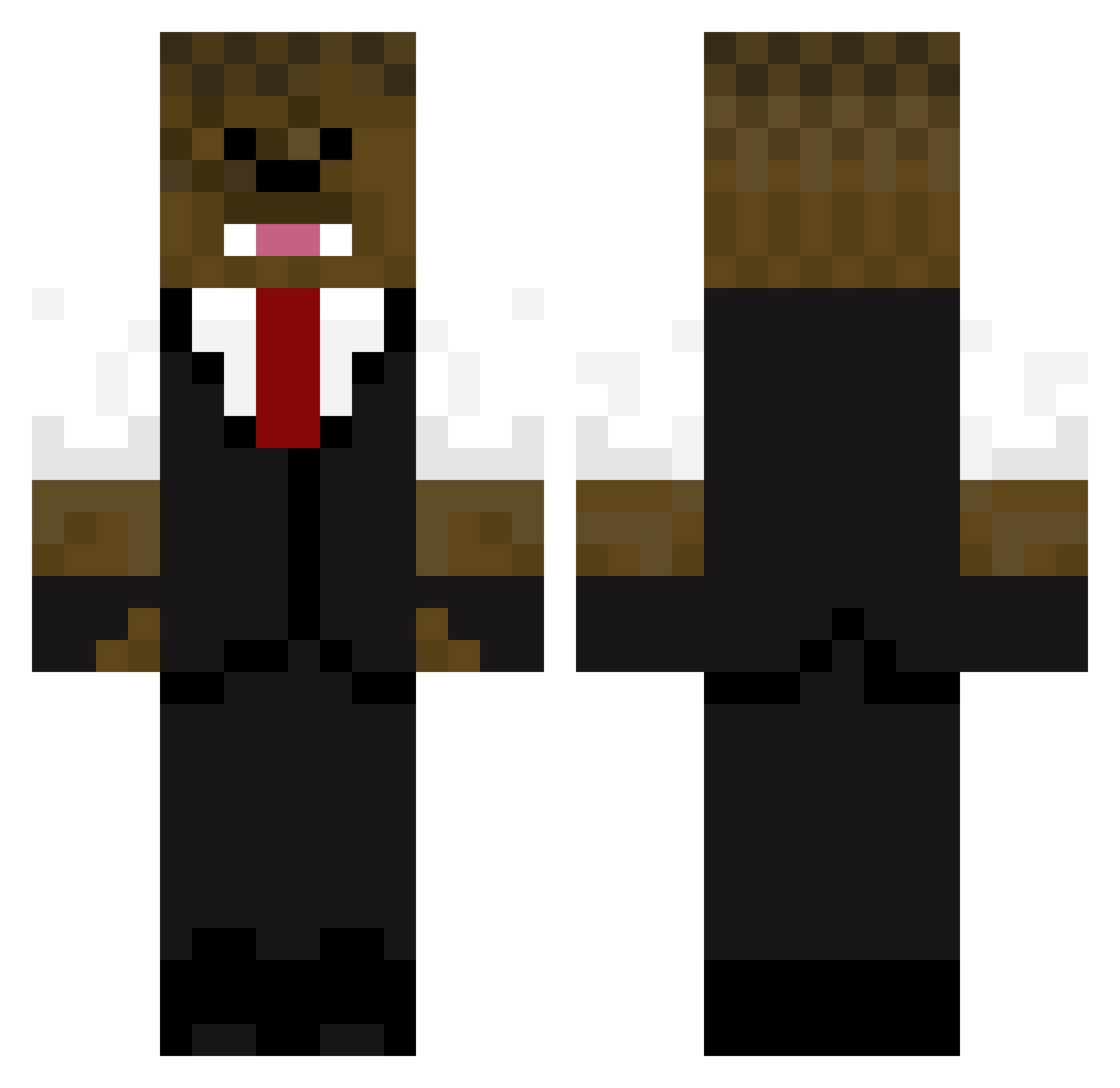 Lykotuu Minecraft skin, front and back view