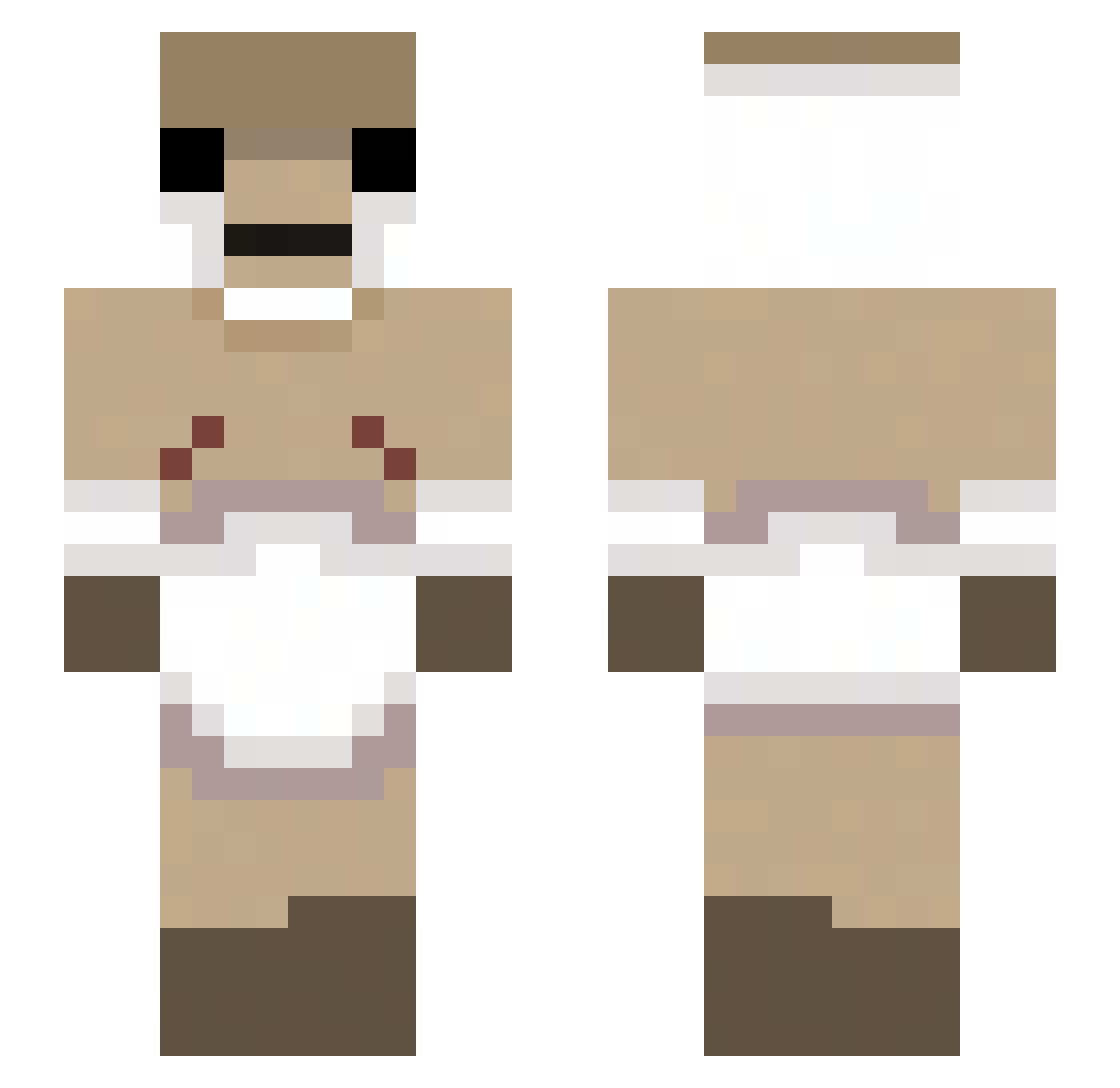 fluffy503 Minecraft skin, front and back view