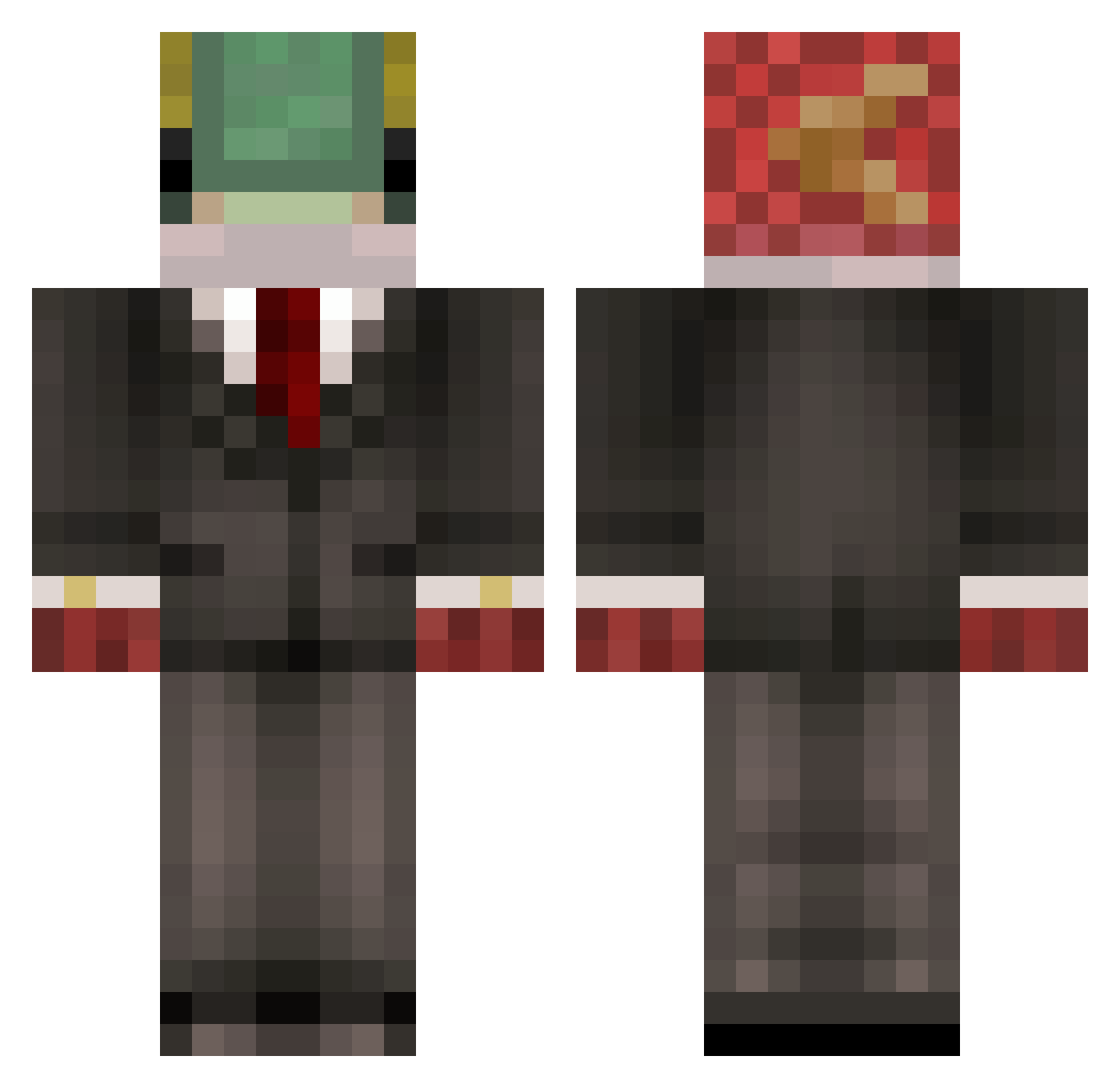 WargKB Minecraft skin, front and back view