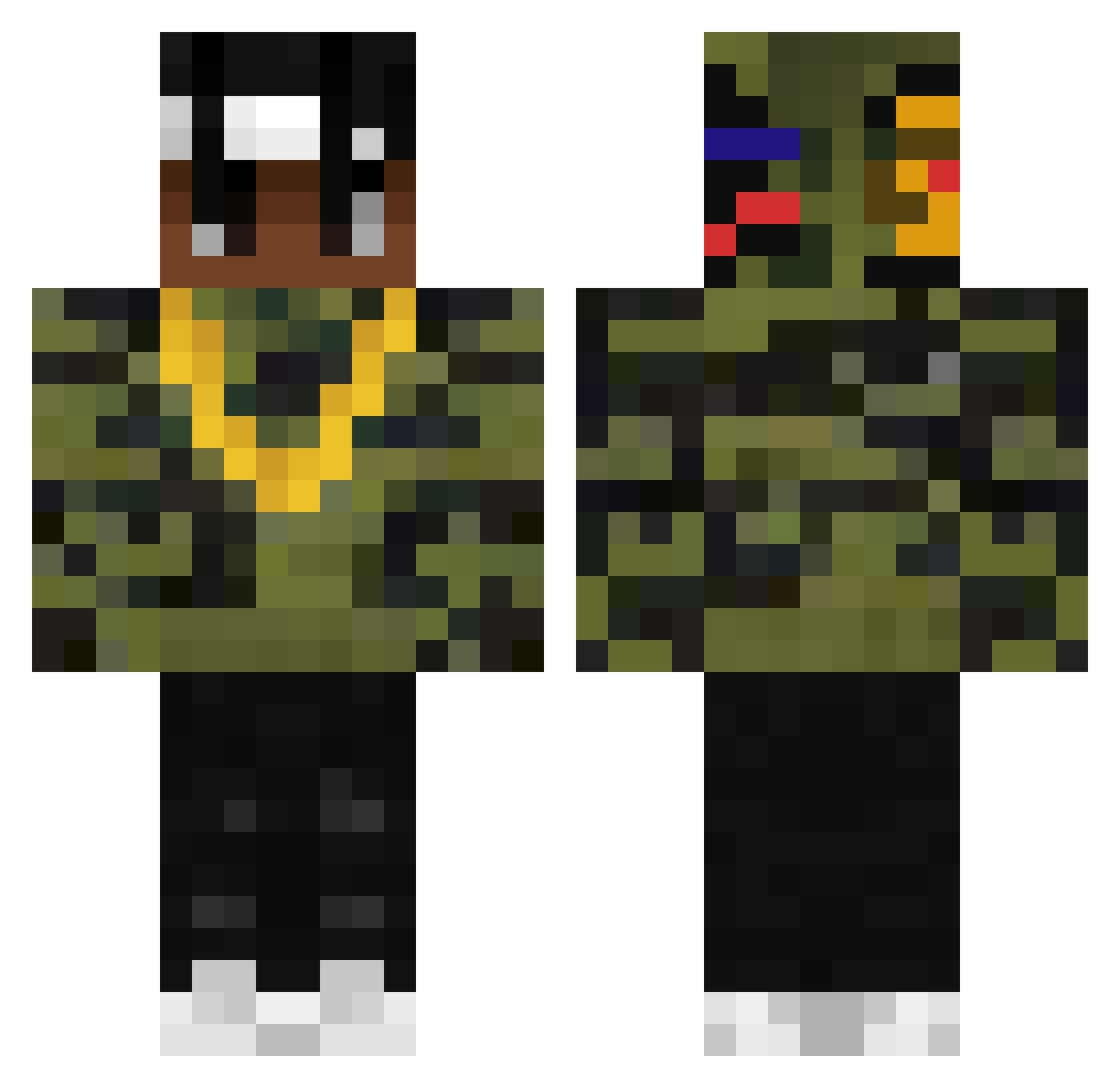 BaseBoards Minecraft skin, front and back view
