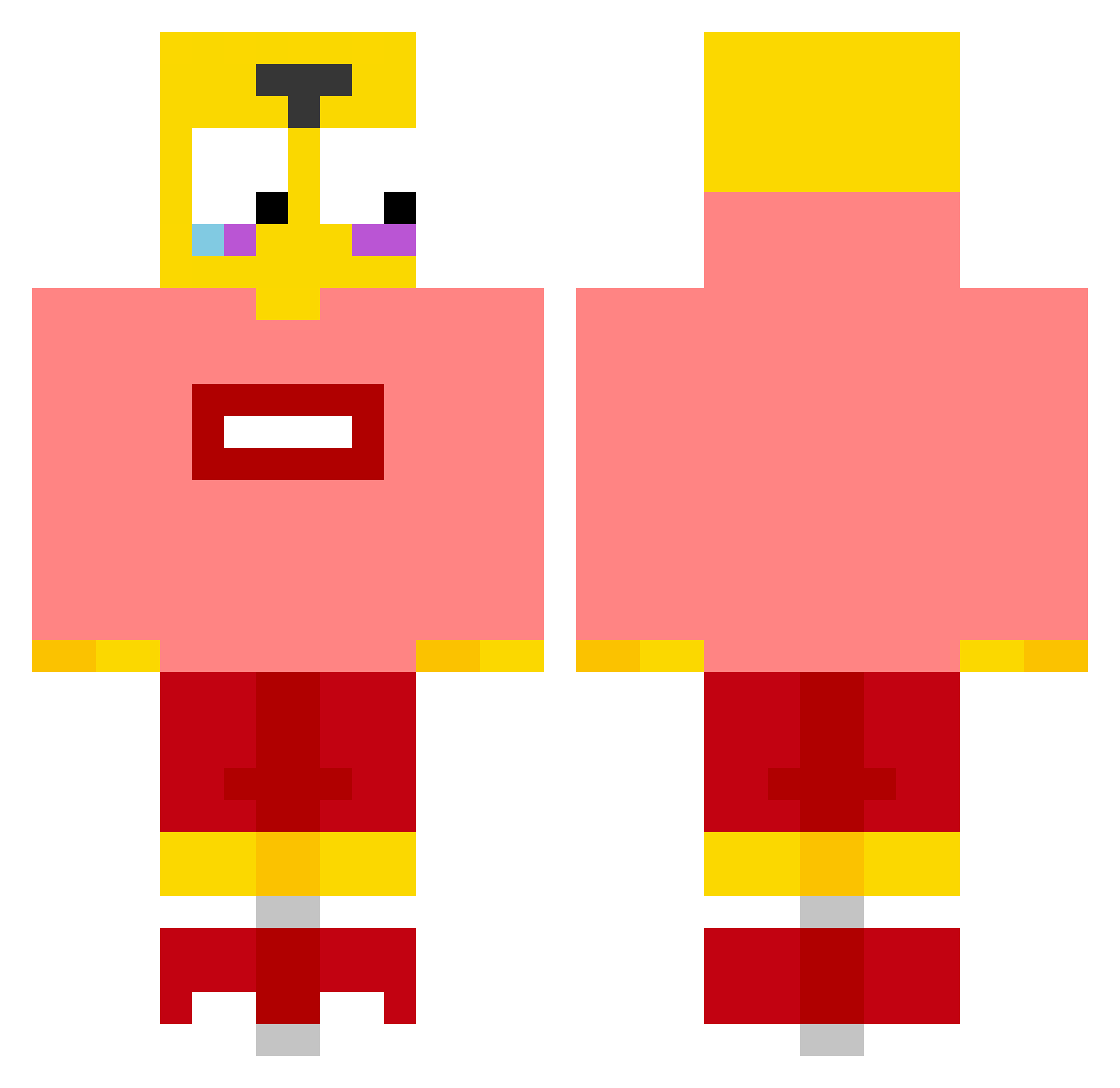 Cesspools Minecraft skin, front and back view