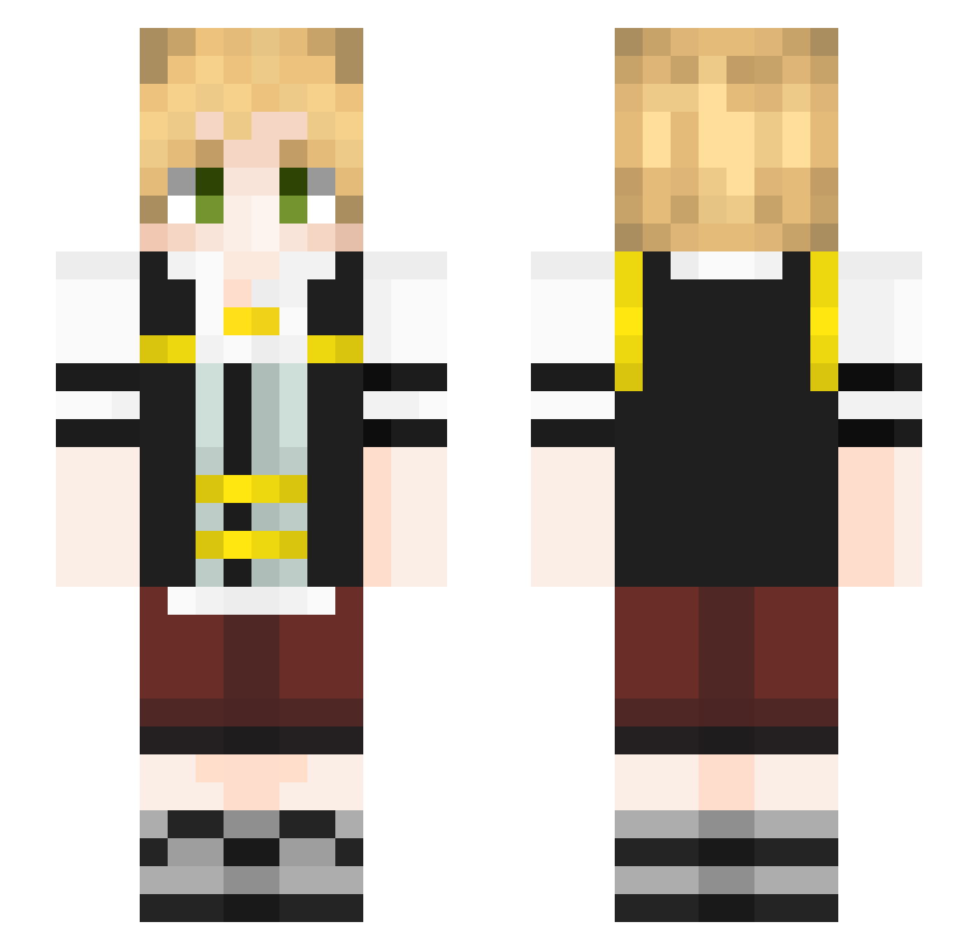 PPhuPP Minecraft skin, front and back view
