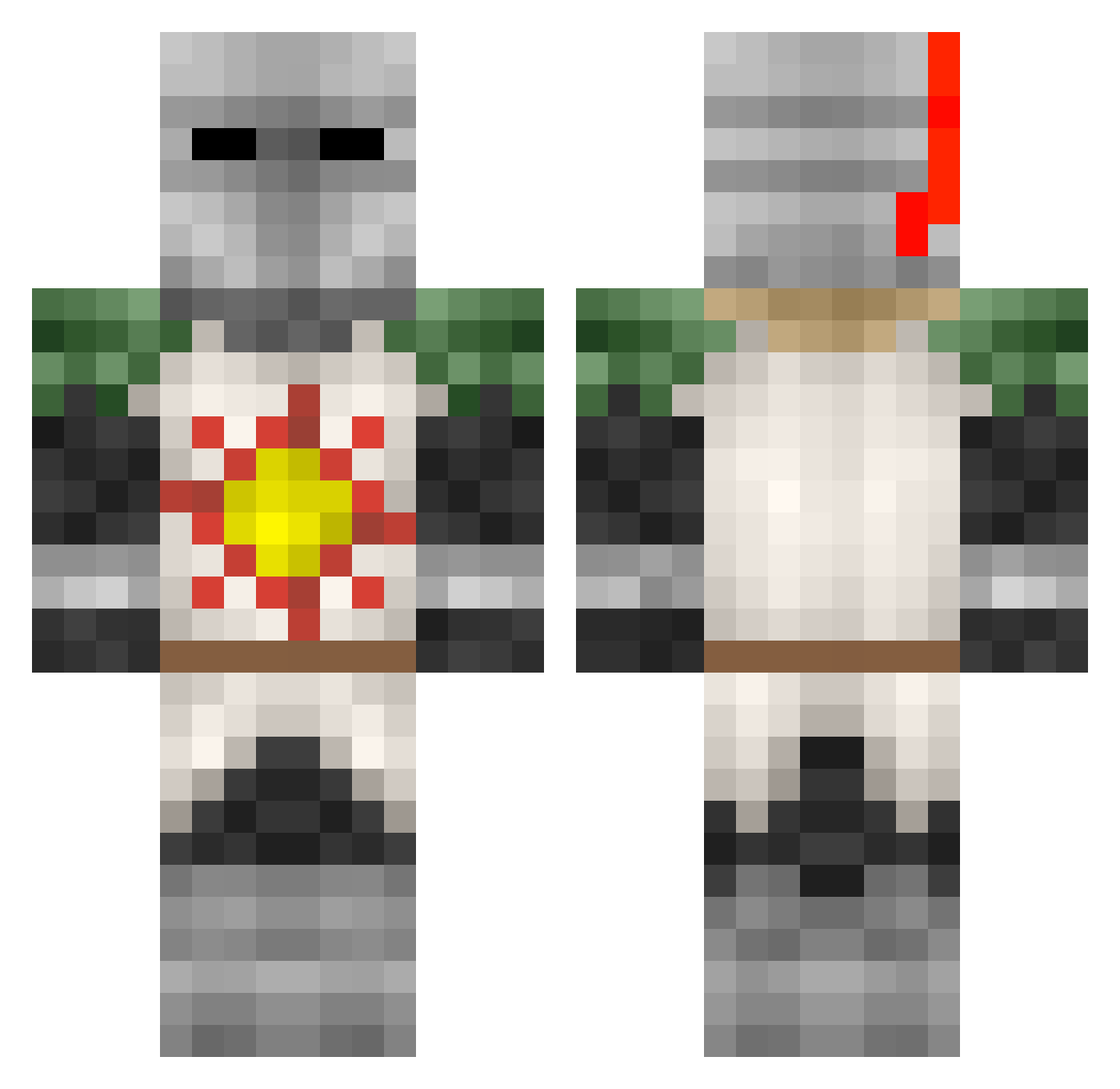 Snomster1 Minecraft skin, front and back view