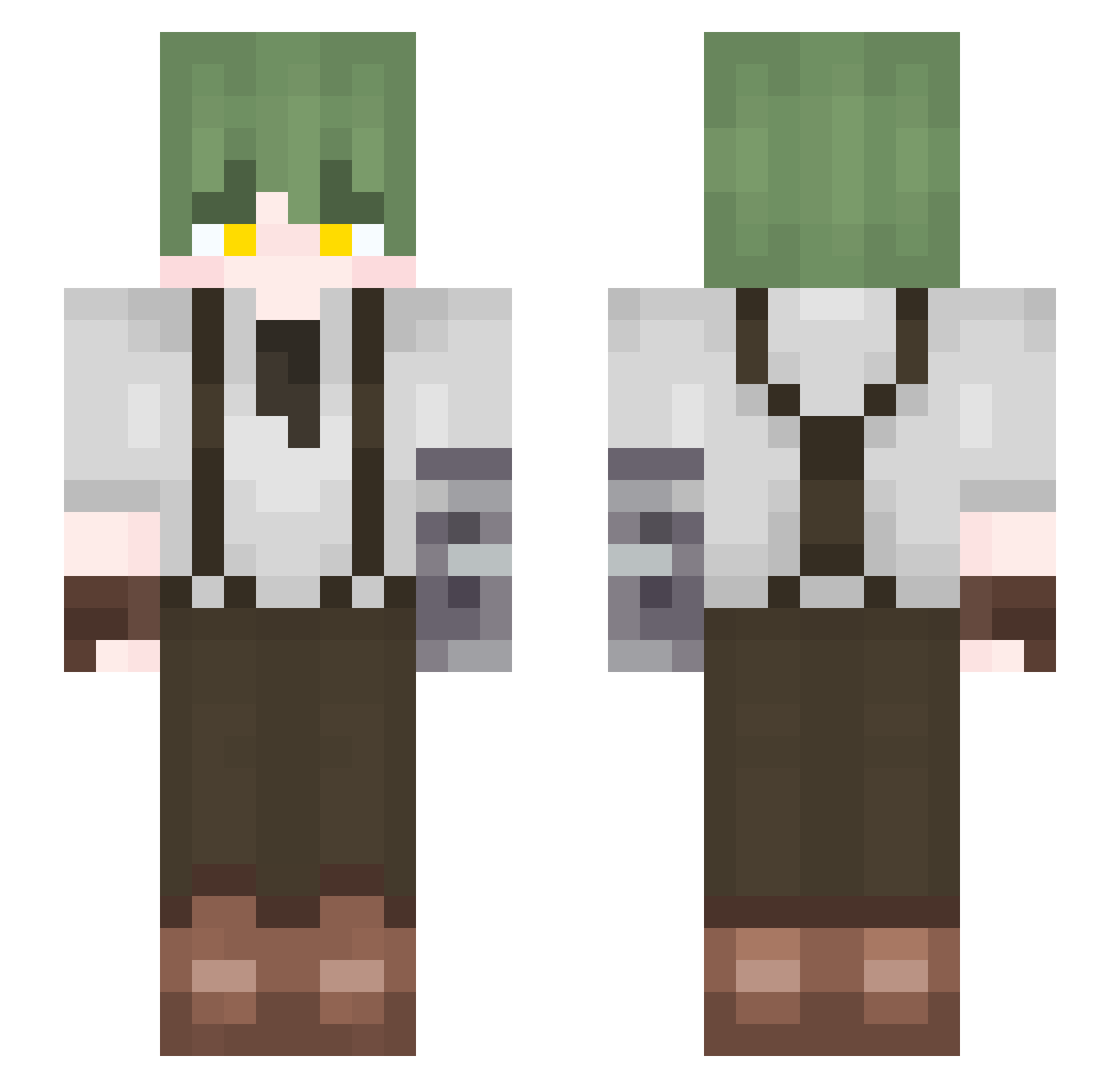 Leavier Minecraft skin, front and back view