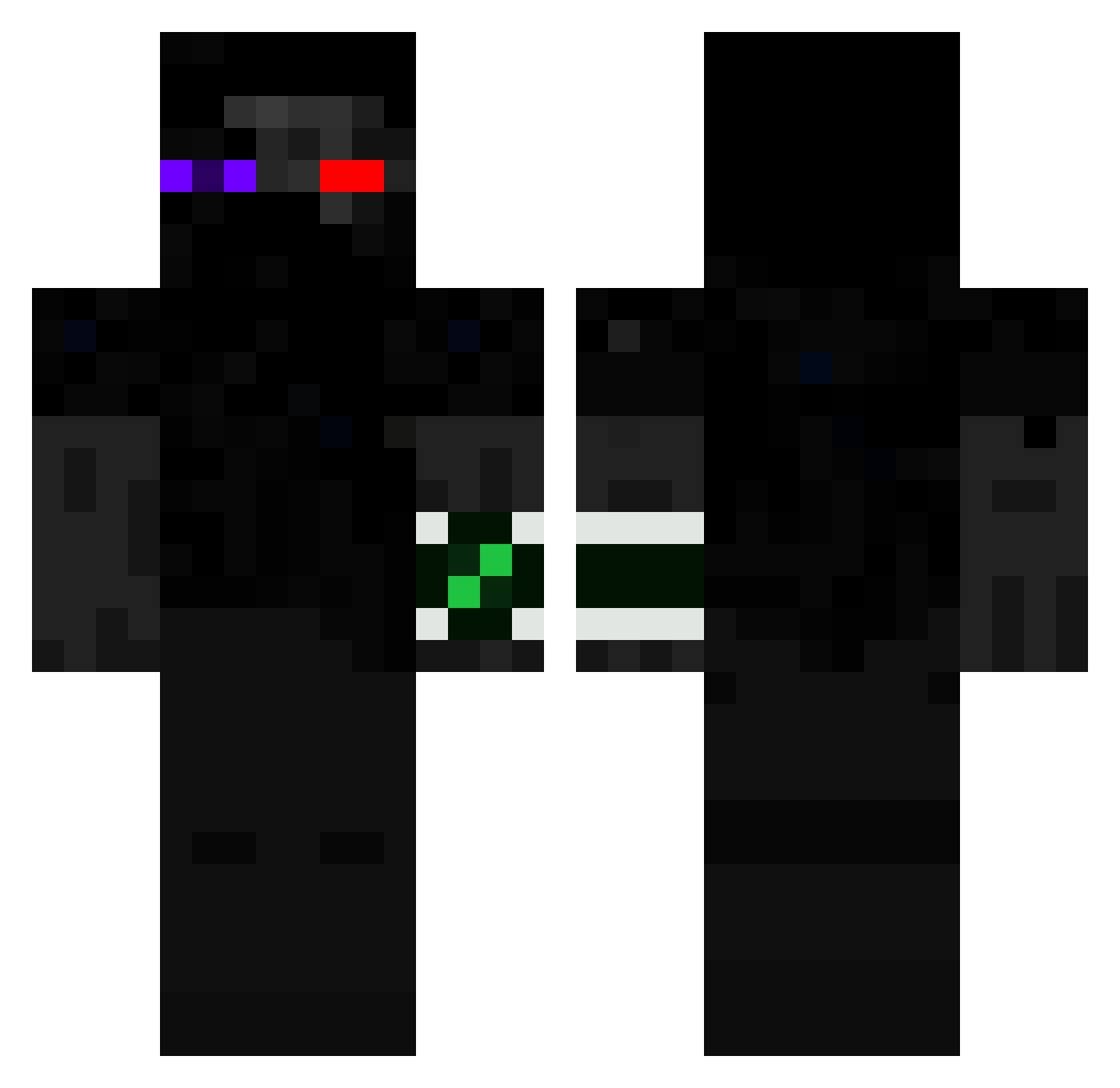 Cr4ftnation Minecraft skin, front and back view