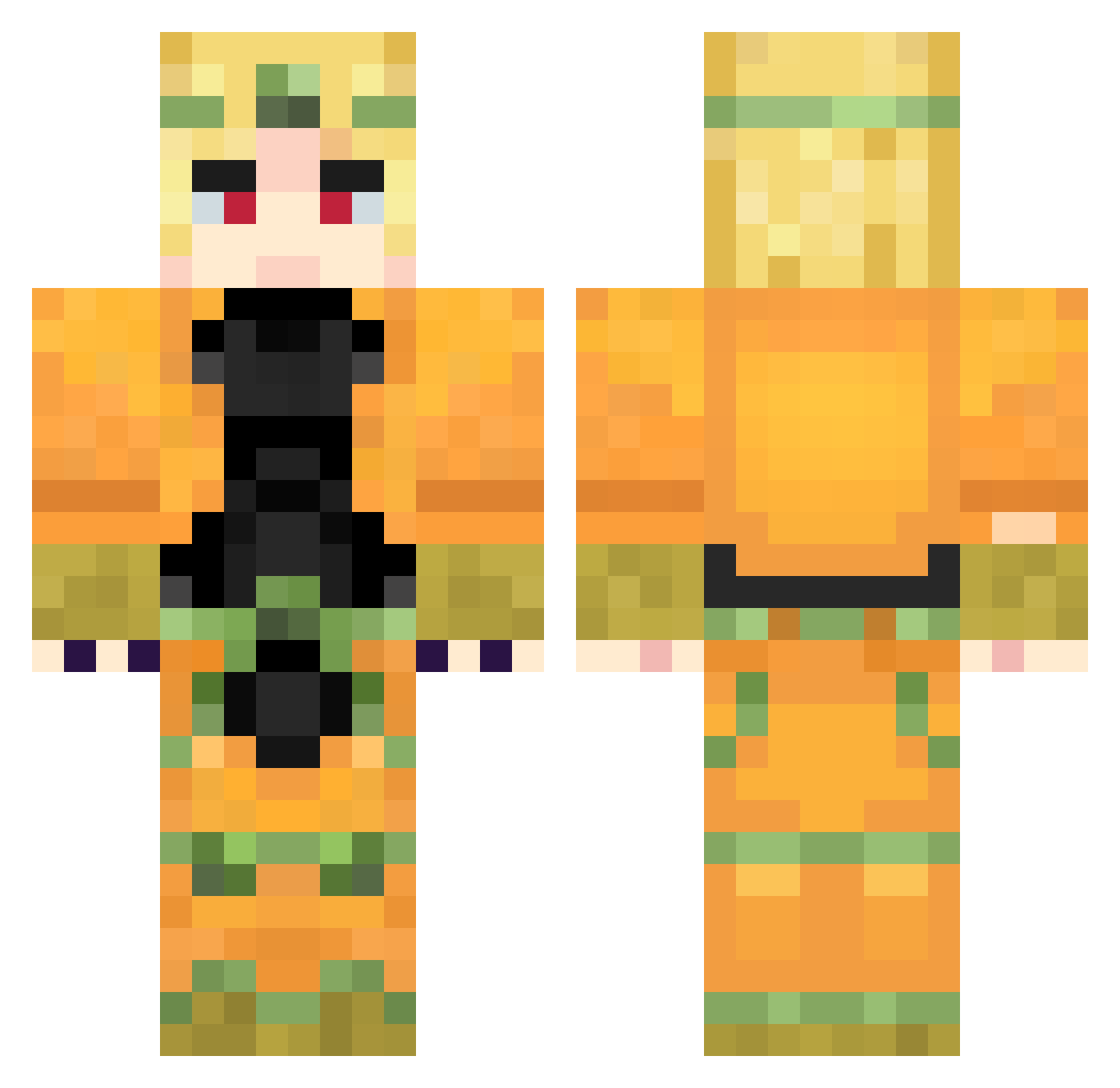 Nurey02 Minecraft skin, front and back view