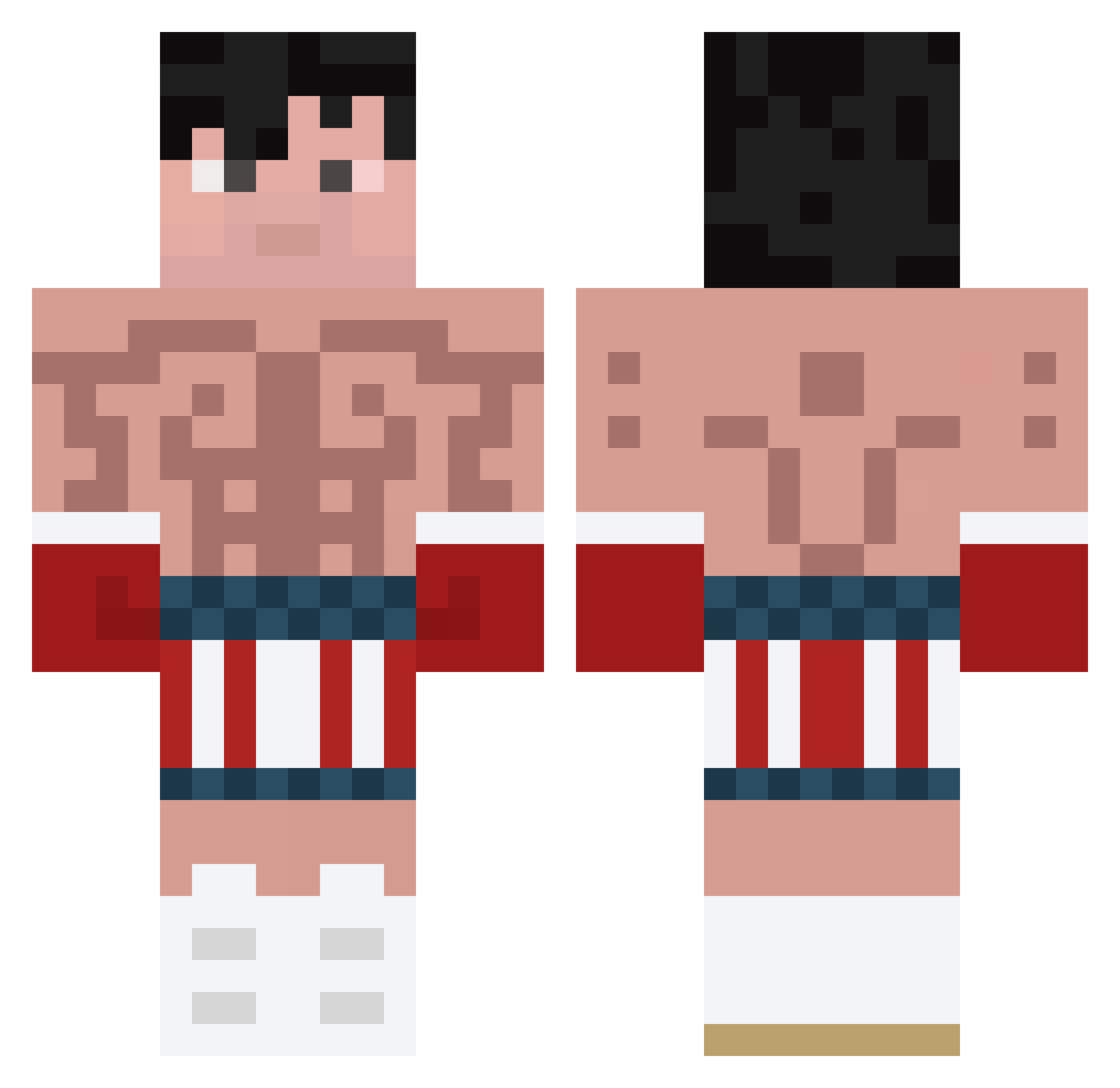 AdmiredSauce285 Minecraft skin, front and back view