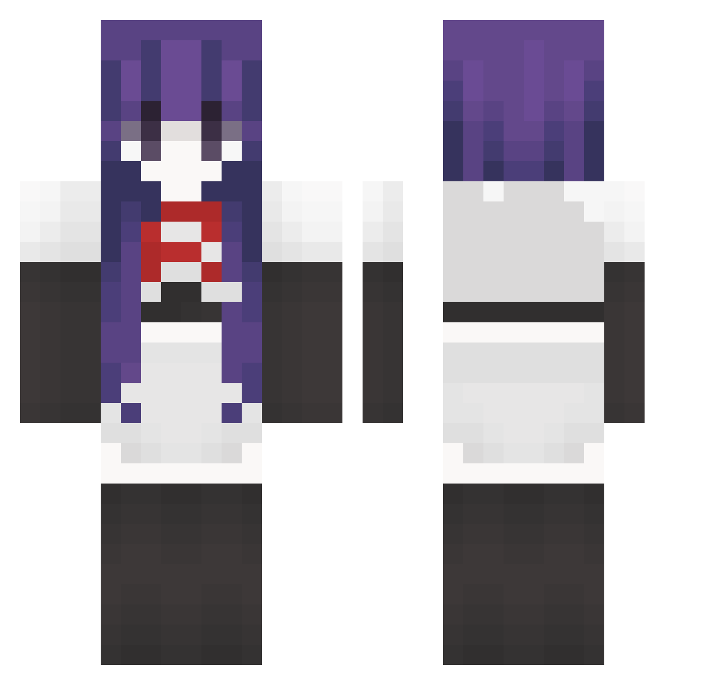 MissRainik2303 Minecraft skin, front and back view