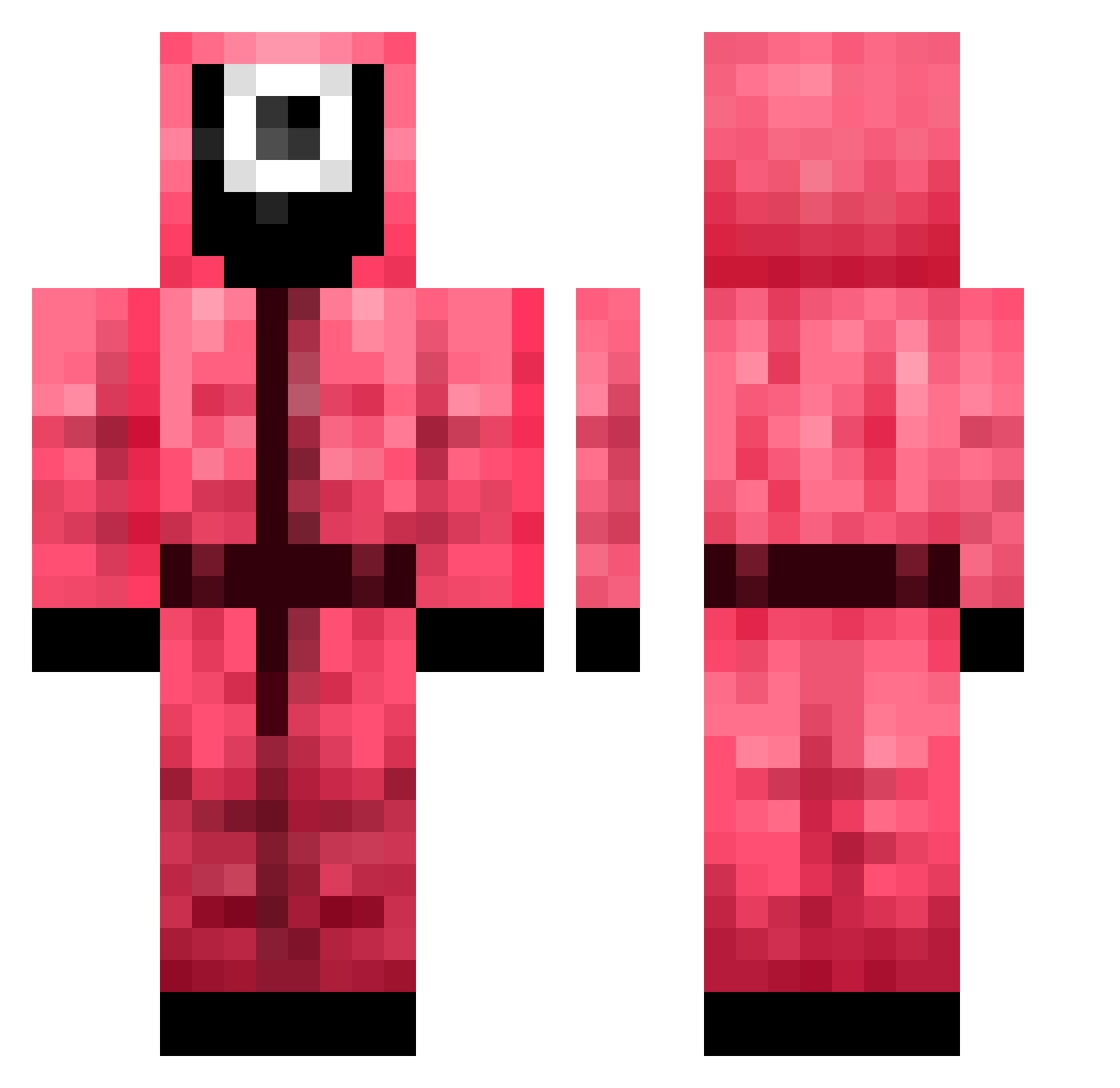 IrisBBang Minecraft skin, front and back view