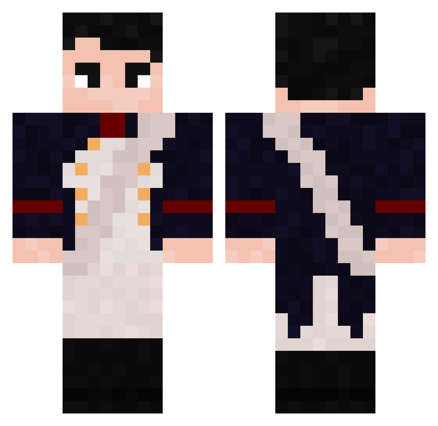 Hahrte Minecraft skin, front and back view