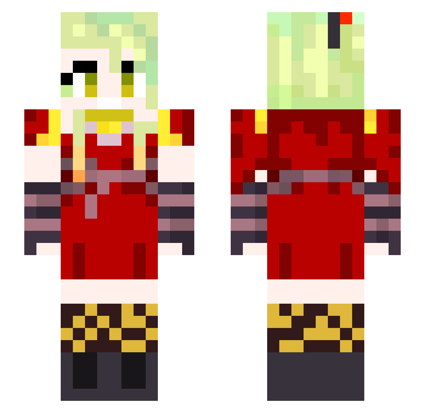 SilentIsles Minecraft skin, front and back view