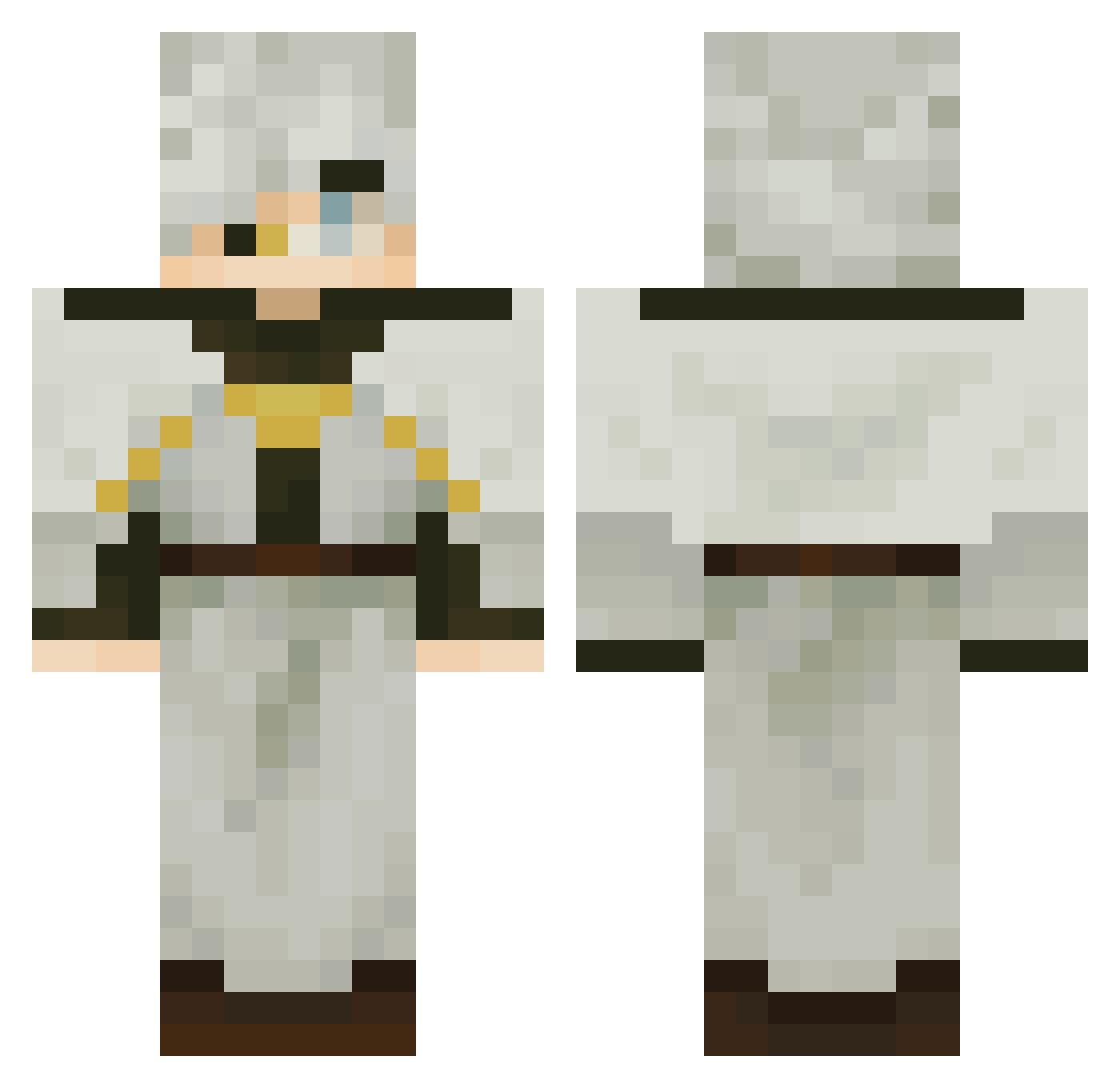 Filetzel Minecraft skin, front and back view
