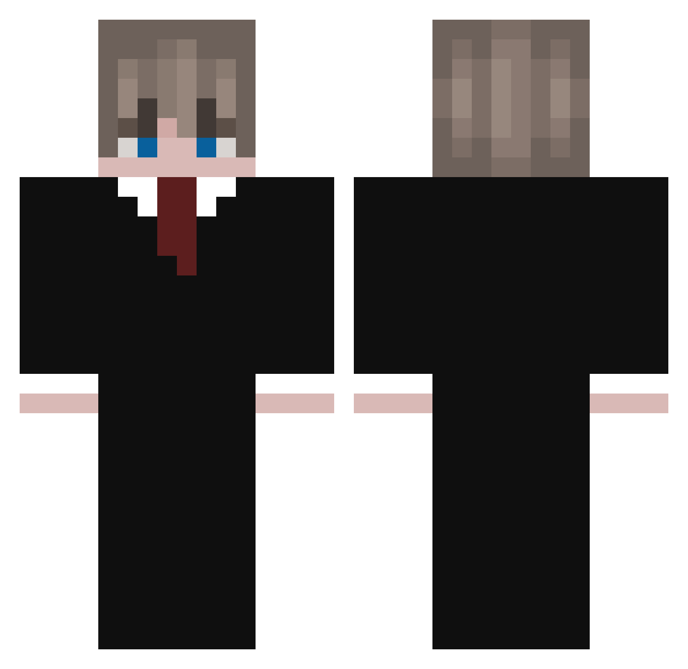 Montir Minecraft skin, front and back view