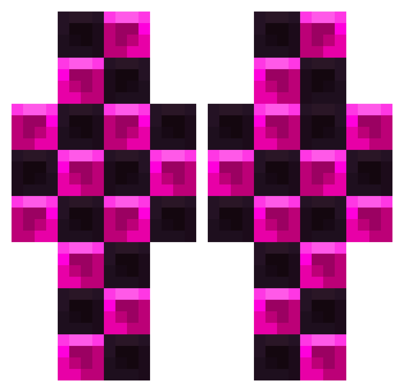 SkeliShark Minecraft skin, front and back view