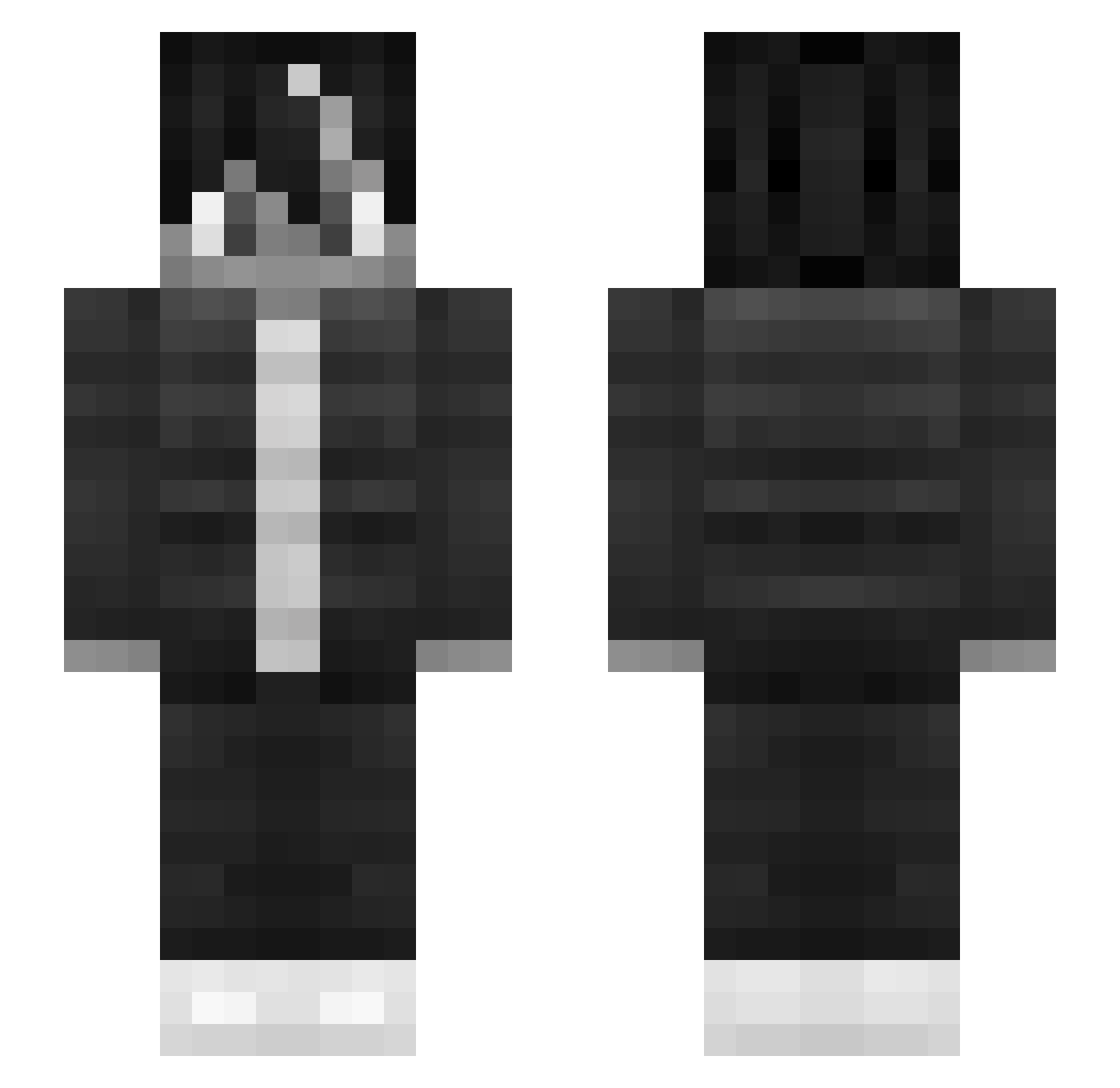 blu3tO0th Minecraft skin, front and back view