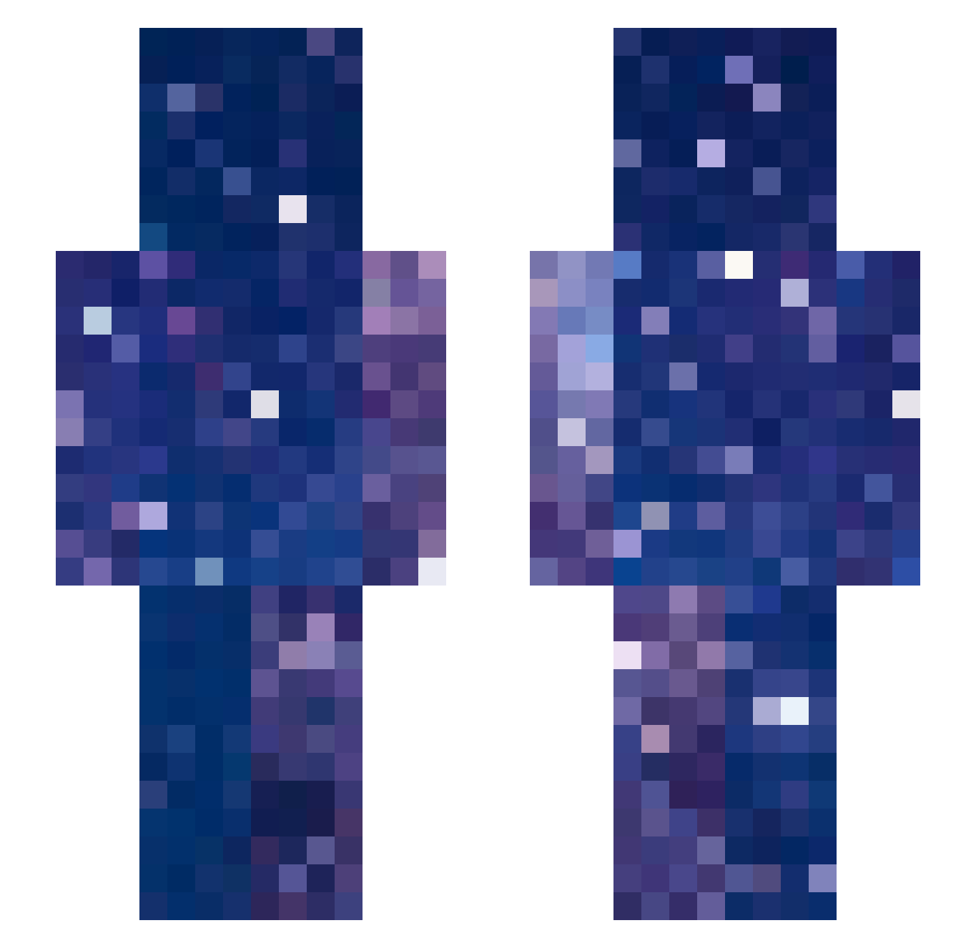 starzynight Minecraft skin, front and back view